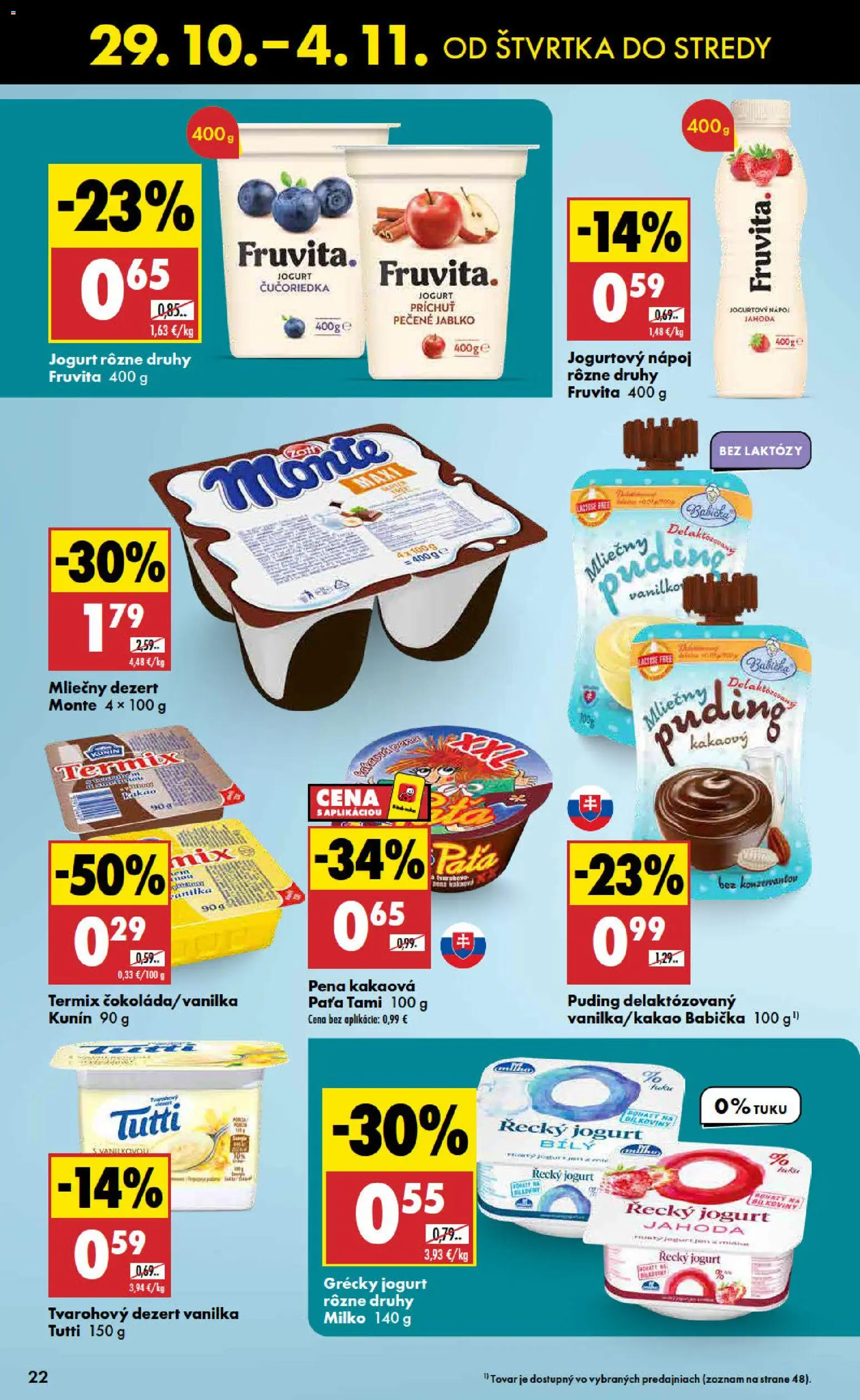 Nové Biedronka akcie – leták je platný od 29.10.2026 | Strana: 22 | Produkty: Jogurt, Dezert, Pena, Kakao