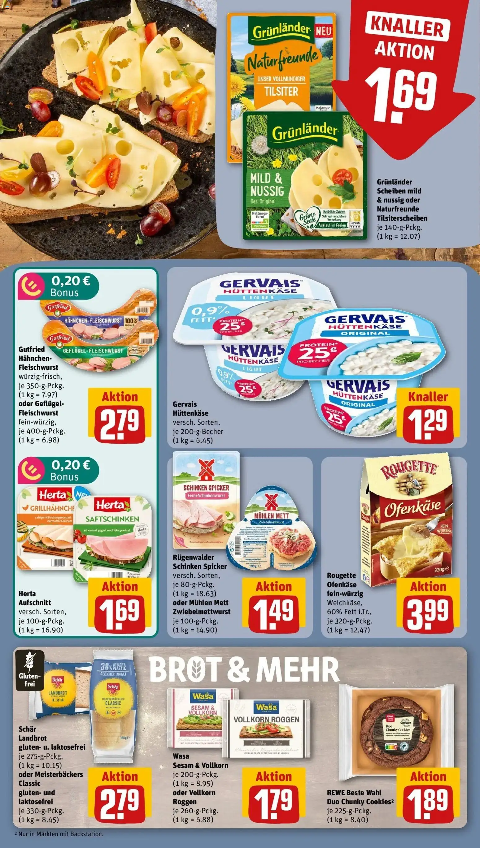 REWE Prospekt ab 31.08.2026 zum Blättern » Angebote | Seite: 14 | Produkte: Hahnchen, Grunlander, Schinken, Hüttenkäse