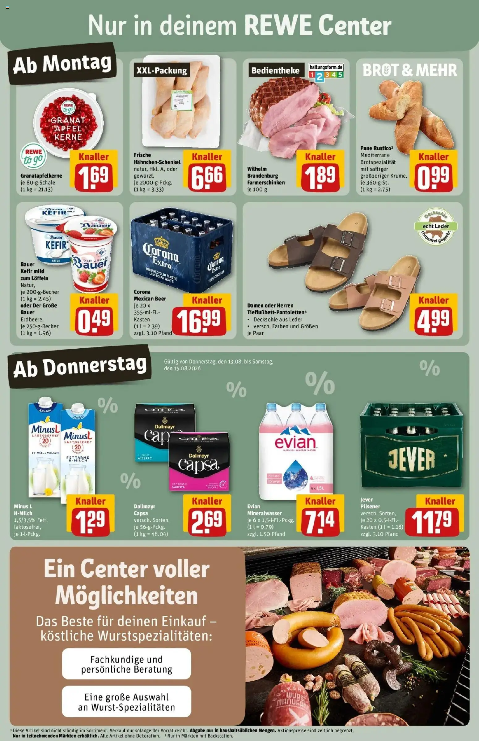 REWE Prospekt ab 10.08.2026 zum Blättern » Angebote | Seite: 3 | Produkte: Kefir, Pane, Äpfel, Brot