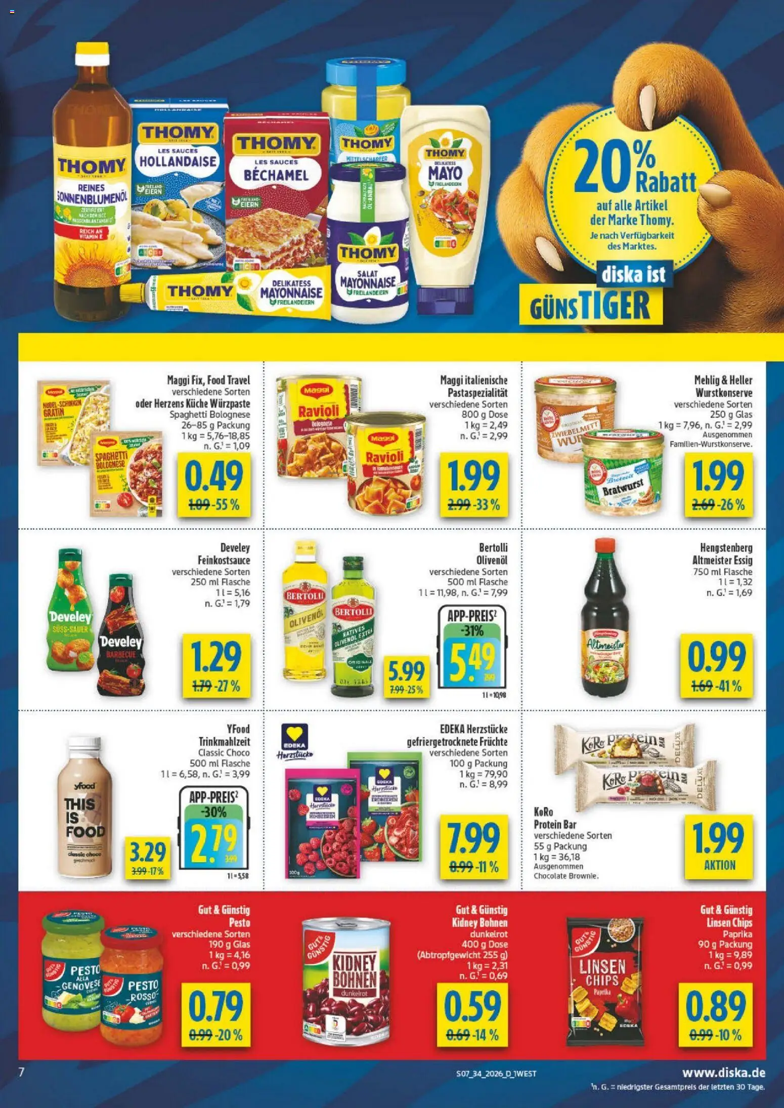 Diska - Diska Angebote Bayern KW34 – gültig ab 17.08.2026 | Seite: 7 | Produkte: Essig, Sonnenblumenol, Bratwurst, Mayonnaise