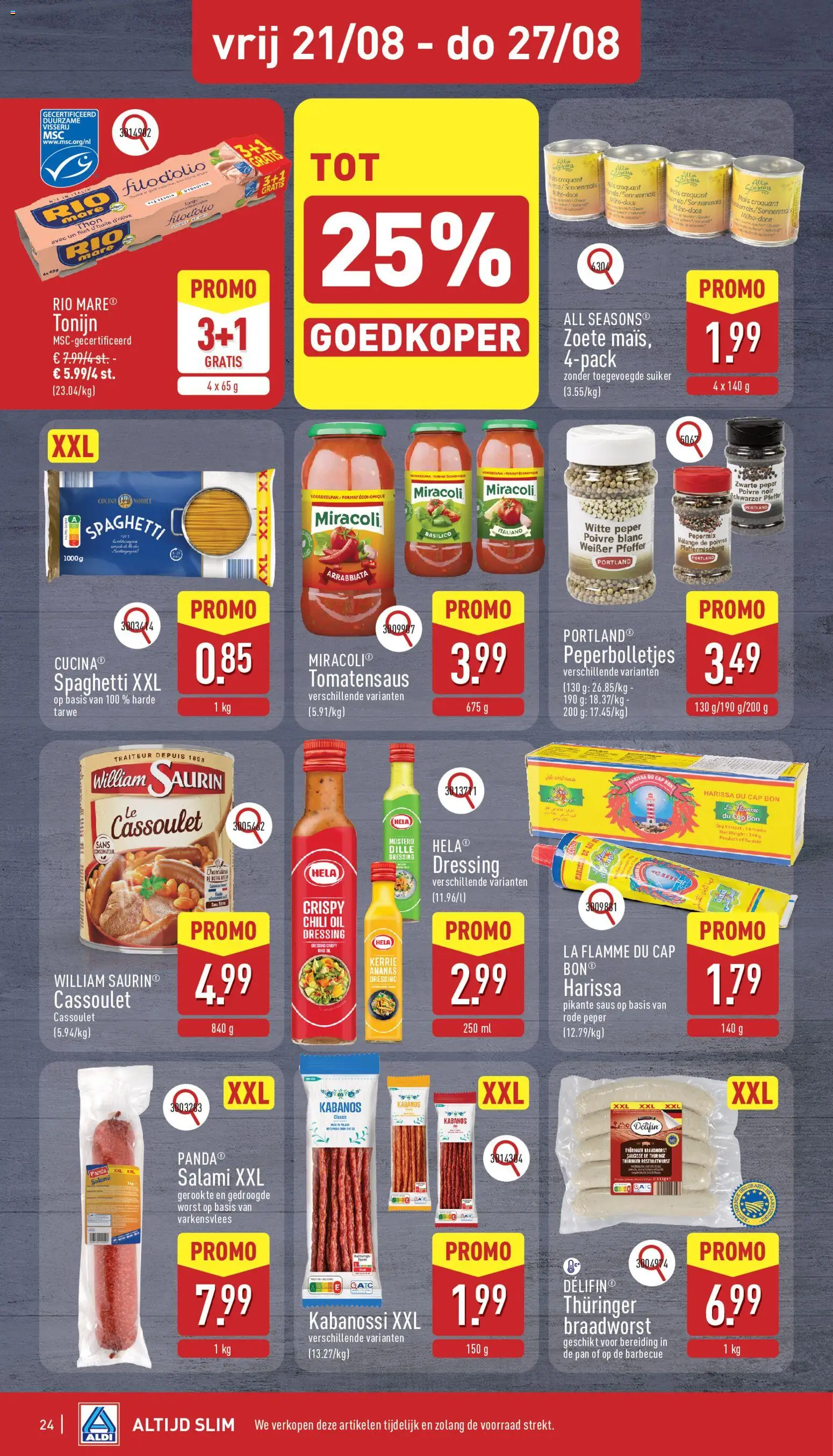 {H1} | Pagina: 24 | Producten: Worst, Kabanos, Spaghetti, Suiker