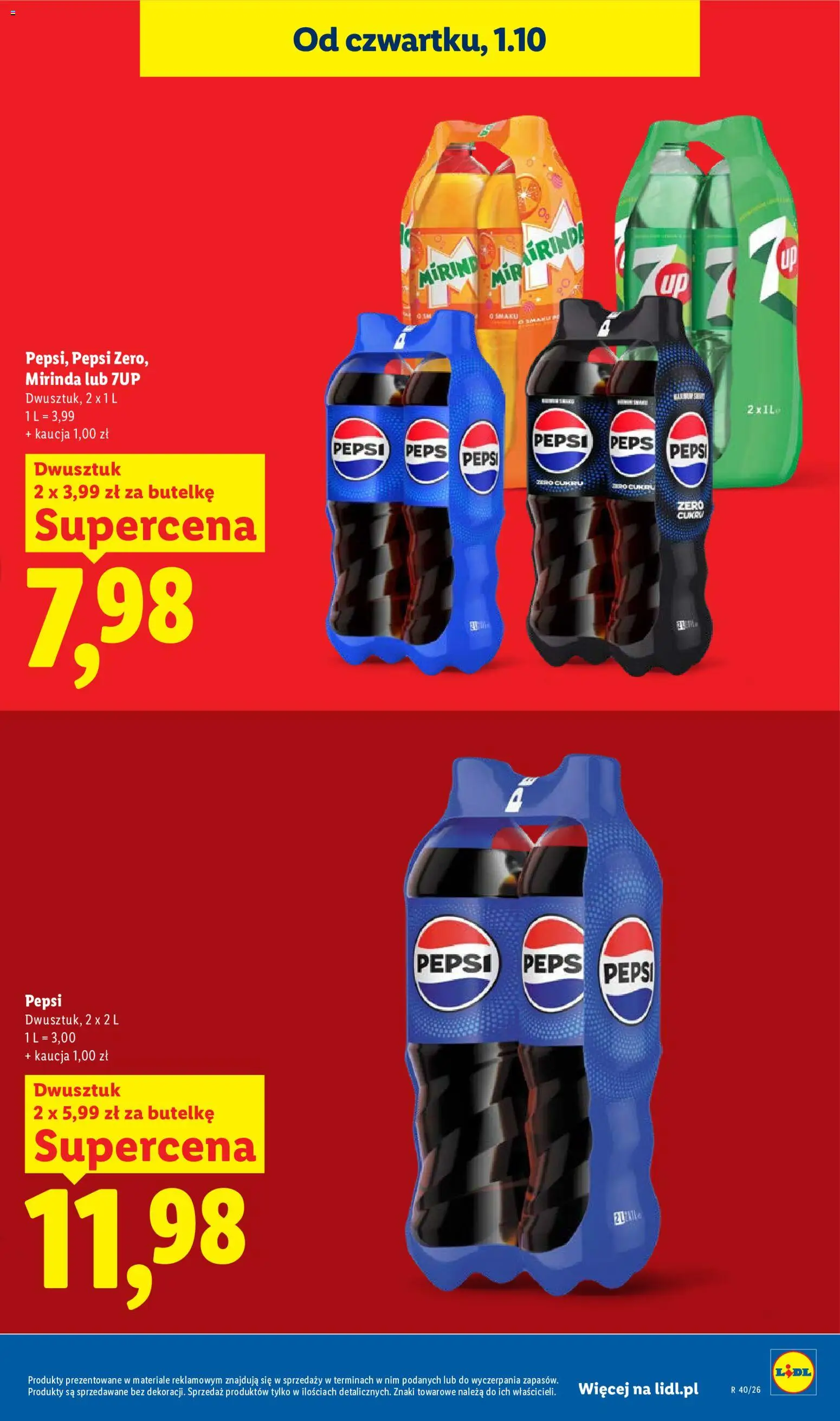 Lidl Polsko leták od 01.10.2026 | Strana: 19 | Produkty: Pepsi, Mirinda