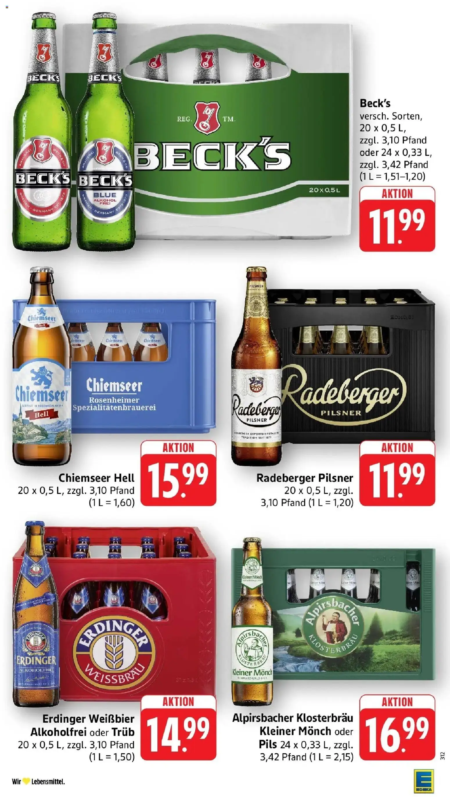 Edeka prospekt Ottersweier	 – gültig ab 04.05.2026 | Seite: 45 | Produkte: Bier, Weißbier, Pils, Radeberger pilsner