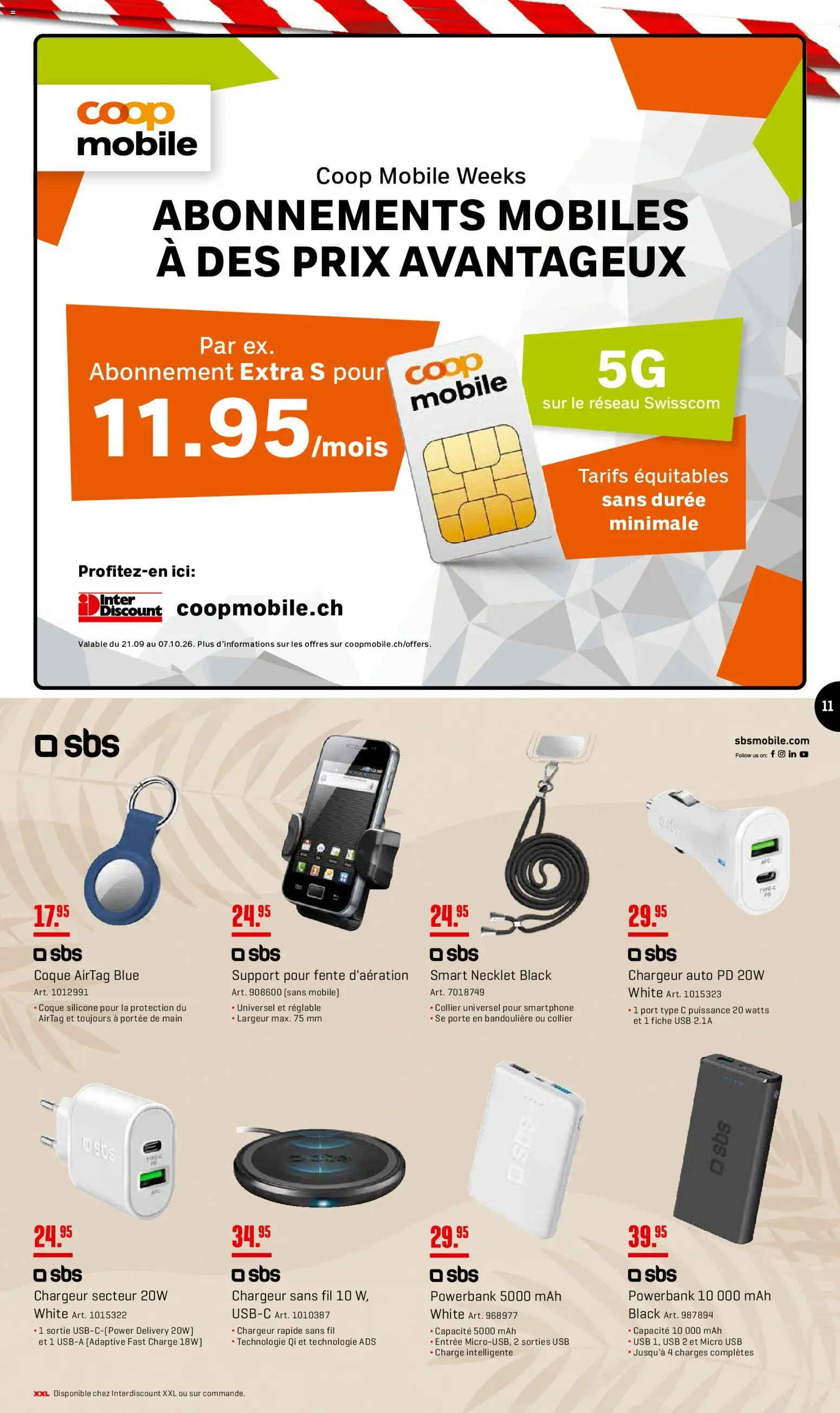 Interdiscount aktionen FR – gültig ab 21.09.2026 | Seite: 11 | Produkte: Smartphone, Powerbank, Usb