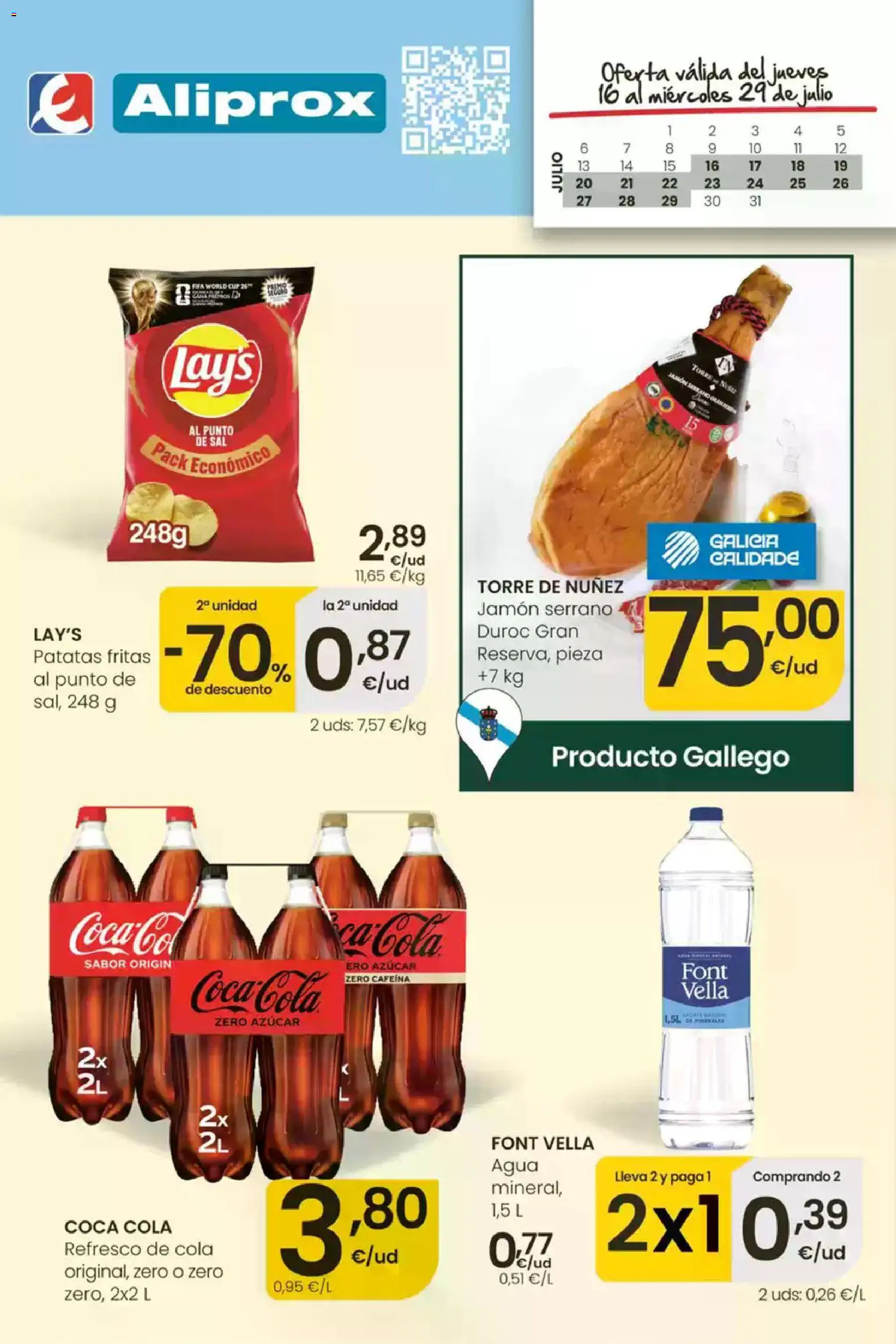 Eroski folleto │ válido desde el 16/07/2026 | Página: 1 | Productos: Jamón serrano, Jamón