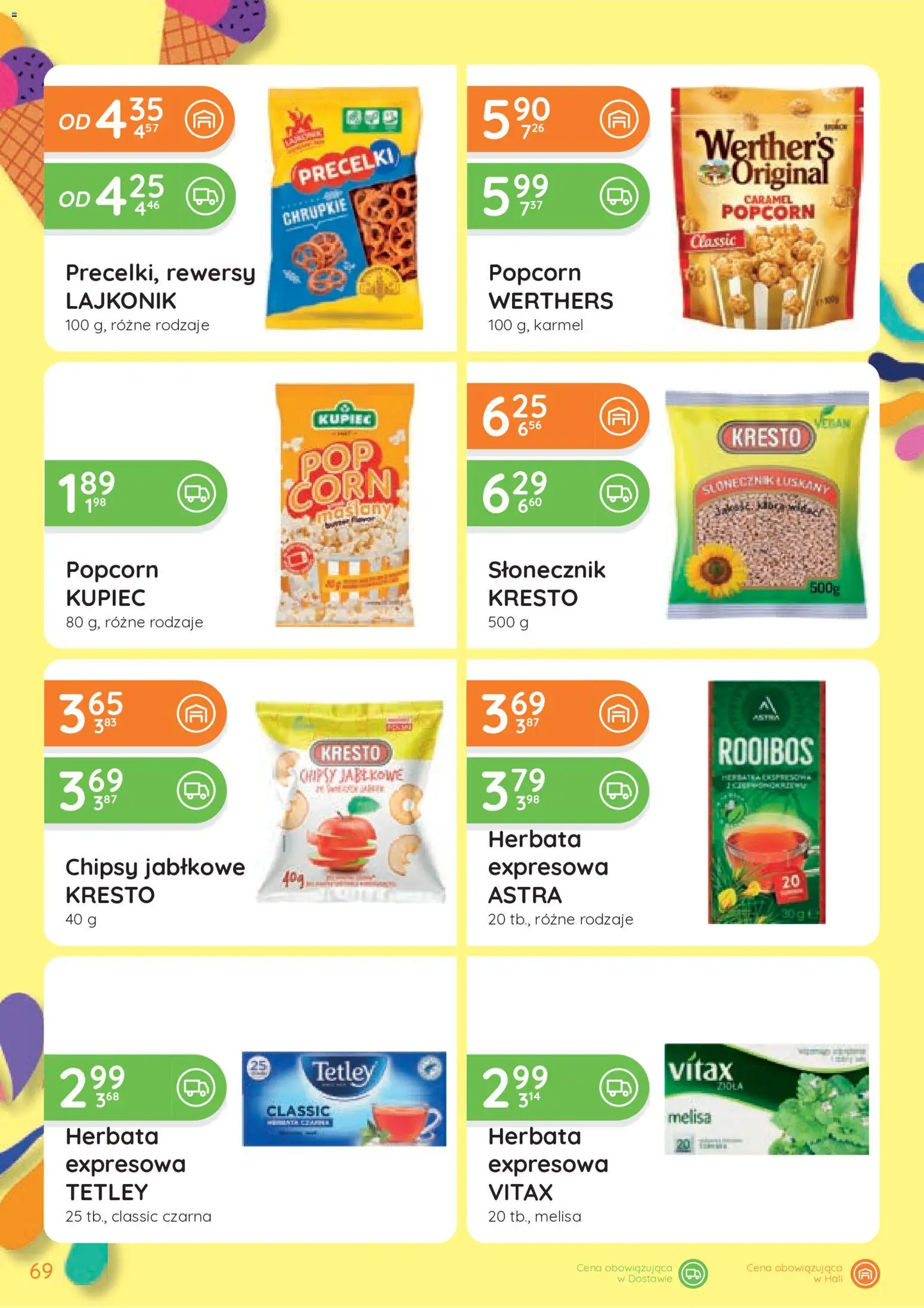 Eurocash gazetka od 25.06.2026 | Strona: 69 | Produkty: Chipsy, Słonecznik, Popcorn, Herbata