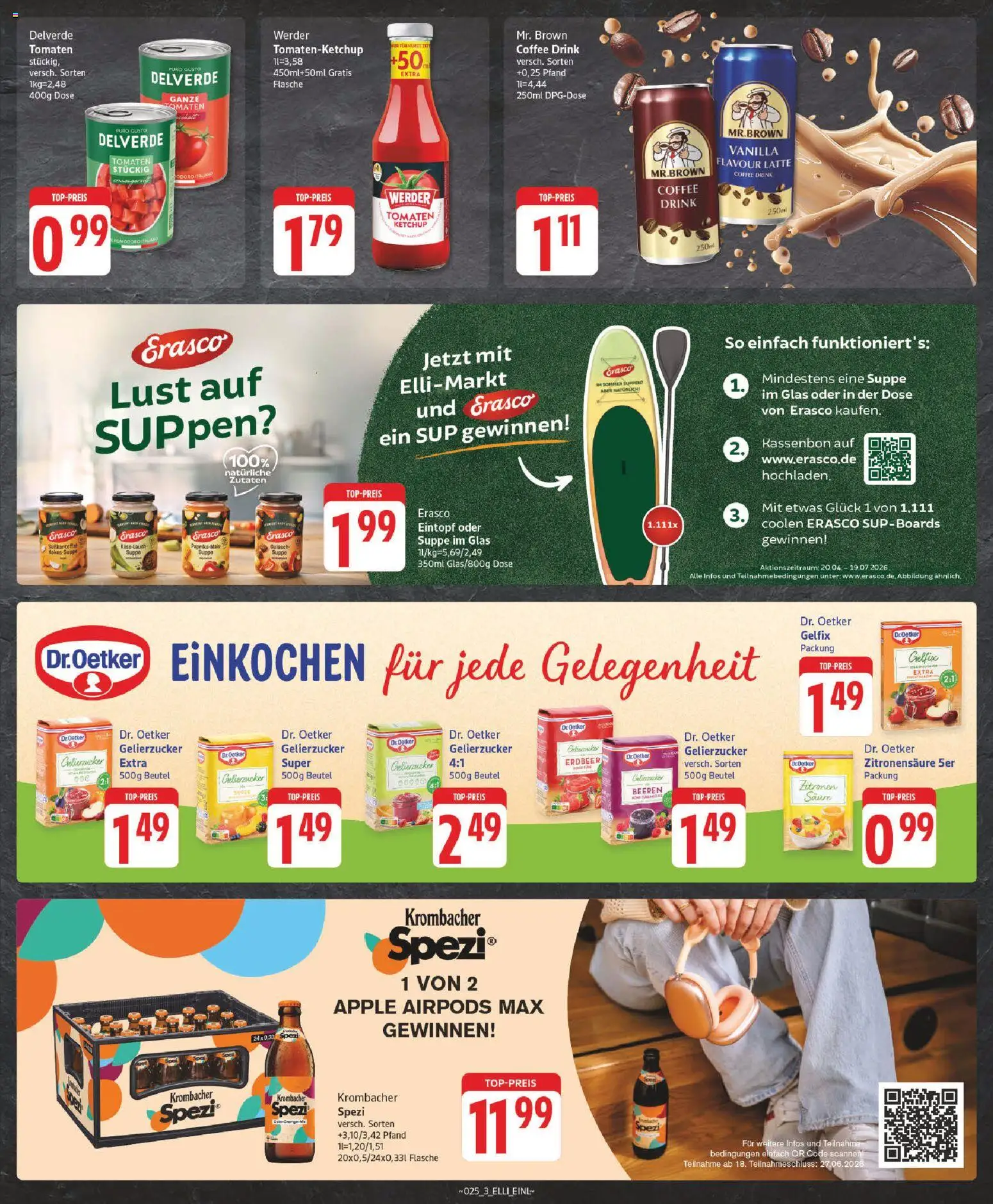 Elli Markt Prospekt – gültig ab 15.06.2026 | Seite: 3 | Produkte: Airpods, Apple, Krombacher, Ketchup