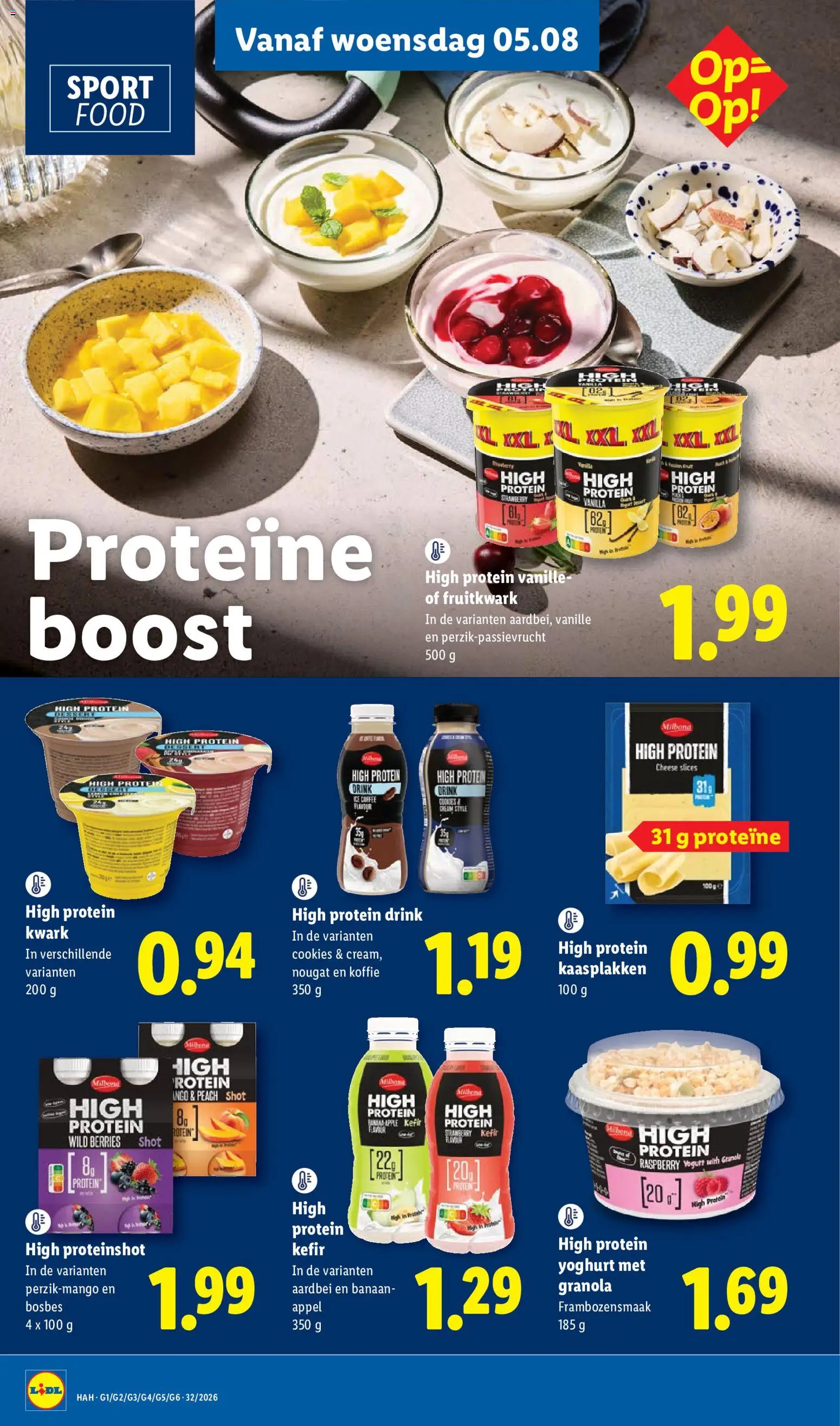 {H1} | Pagina: 20 | Producten: Proteïne, Koffie, Kwark, Appel