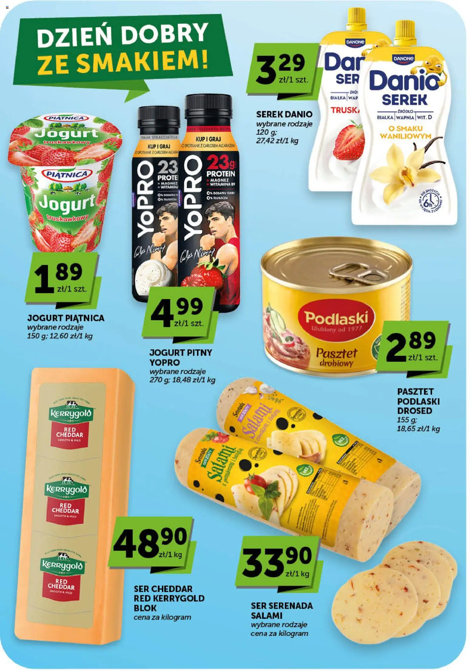 Euro Sklep gazetka od 21.05.2026 | Strona: 16 | Produkty: Serek, Jogurt, Salami, Ser cheddar