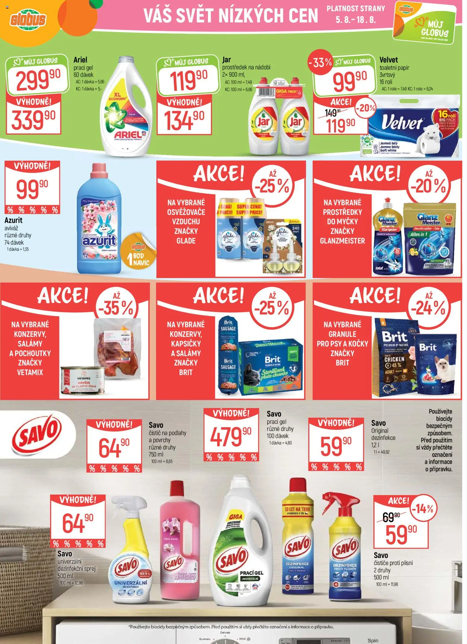 Globus leták od 05.08.2026 | Strana: 30 | Produkty: Hovězí, Prací gel, Granule, Savo prací gel