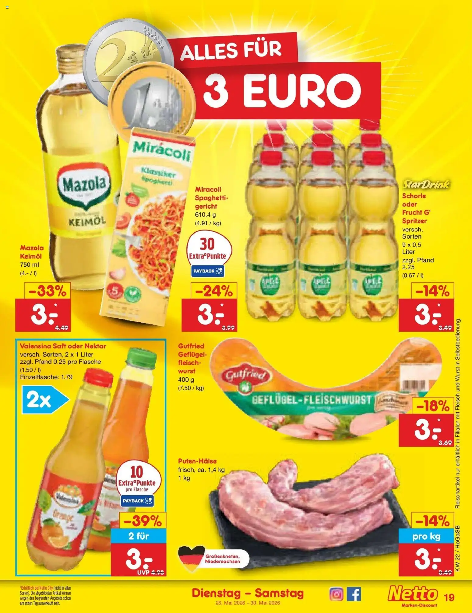 Netto Marken-Discount Prospekt Bremen-Lesum – gültig ab 26.05.2026 | Seite: 23 | Produkte: Valensina, Wurst, Saft, Fleisch