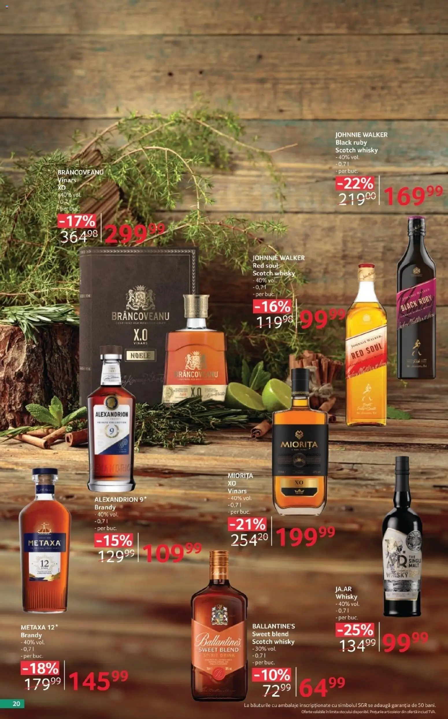 Noul catalog Selgros – valabil de la 02.10.2026 | Pagină: 20 | Produse: Scotch Whisky, Metaxa, Ballantine's, Black