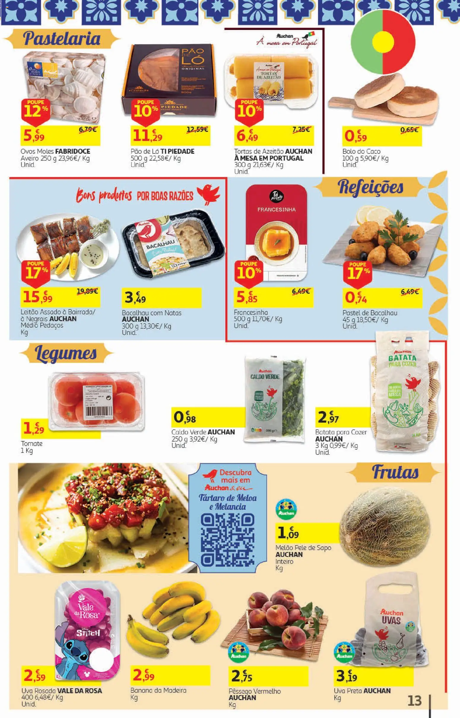 Auchan folheto │ válido de 19/08/2026 | Página: 13 | Produtos: Batata, Banana, Mesa, Ovos