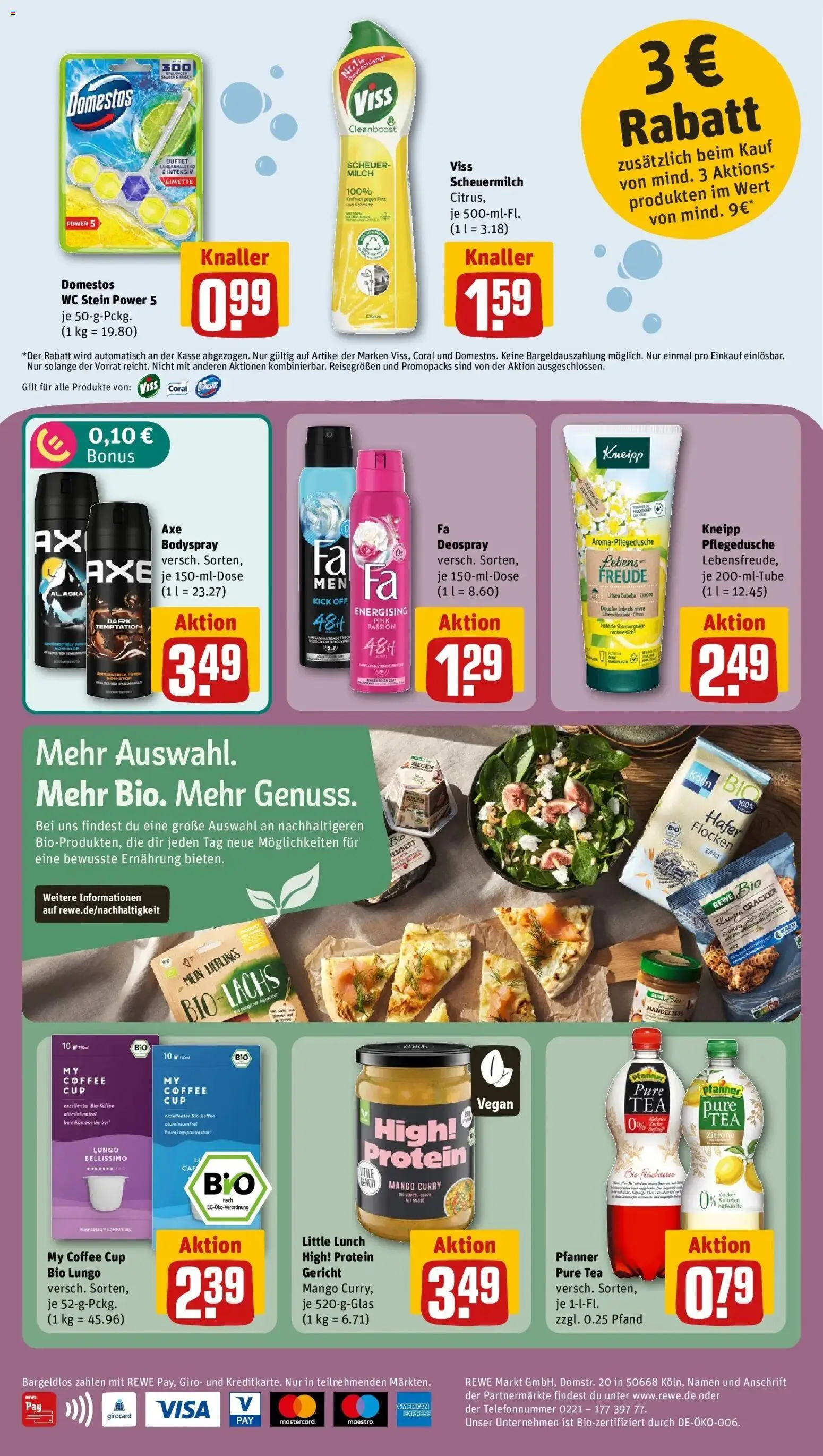 REWE Prospekt ab 14.09.2026 zum Blättern » Angebote | Seite: 14 | Produkte: Bett, Milch, Zucker, WC Stein