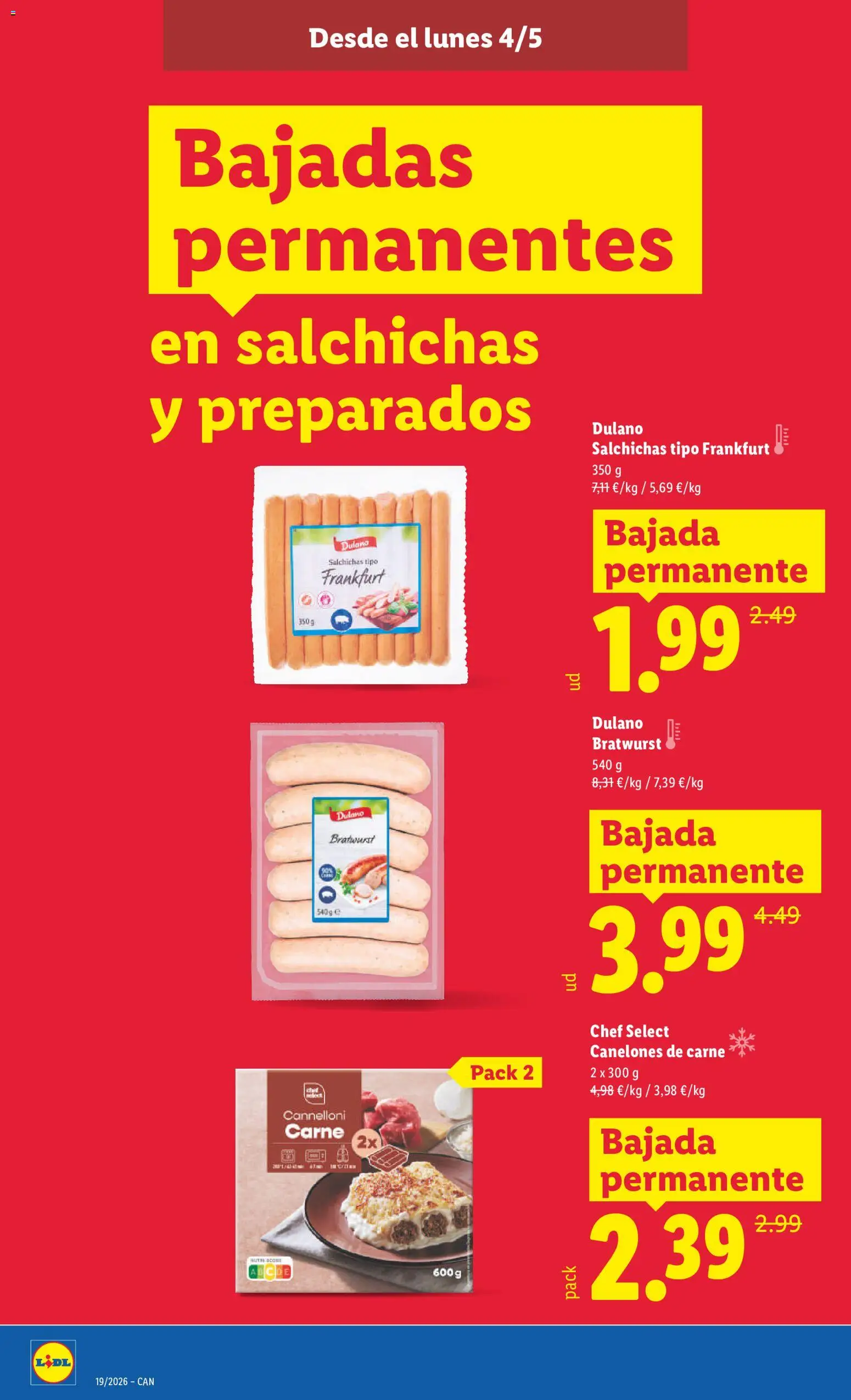 Lidl Bajadas Canarias │ válido desde el 04.05.2026 | Página: 4 | Productos: Canelones