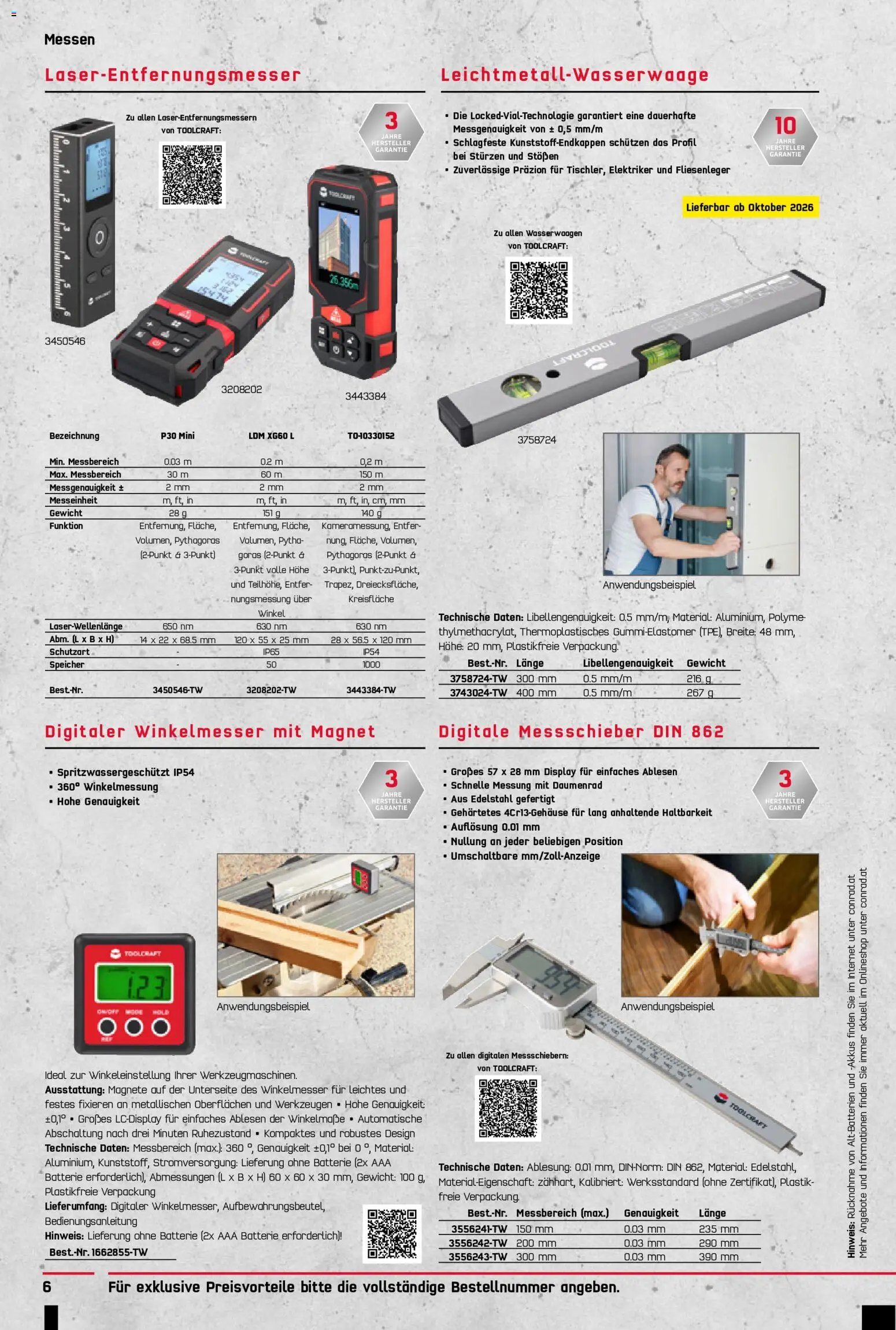 Conrad Toolcraft gültig ab 05.10.2026 | Seite: 6 | Produkte: Gewicht, Batterie