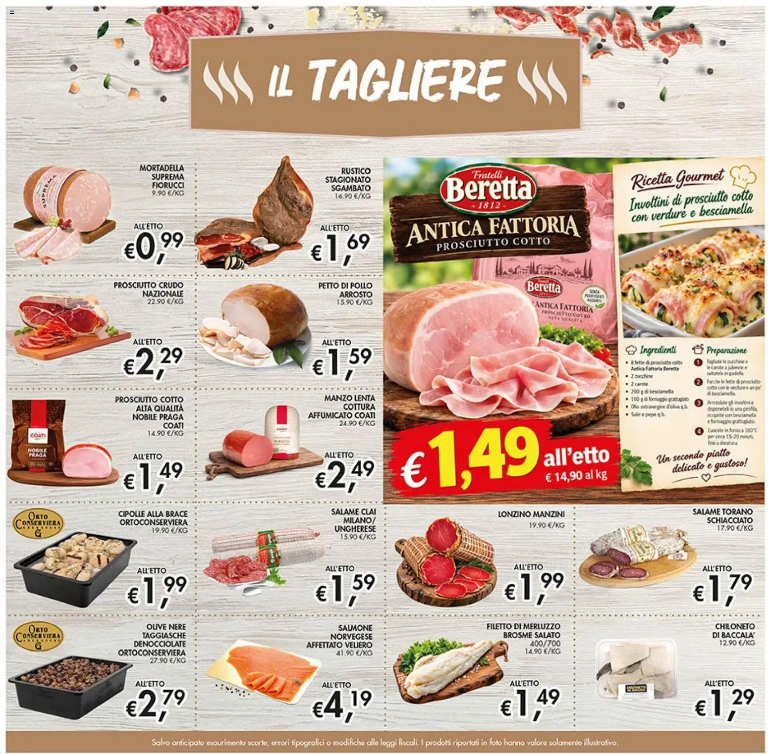 Volantino Coal del 22/10/2026 | Pagina: 9 | Prodotti: Prosciutto Cotto, Salmone, Filetto, Tagliere
