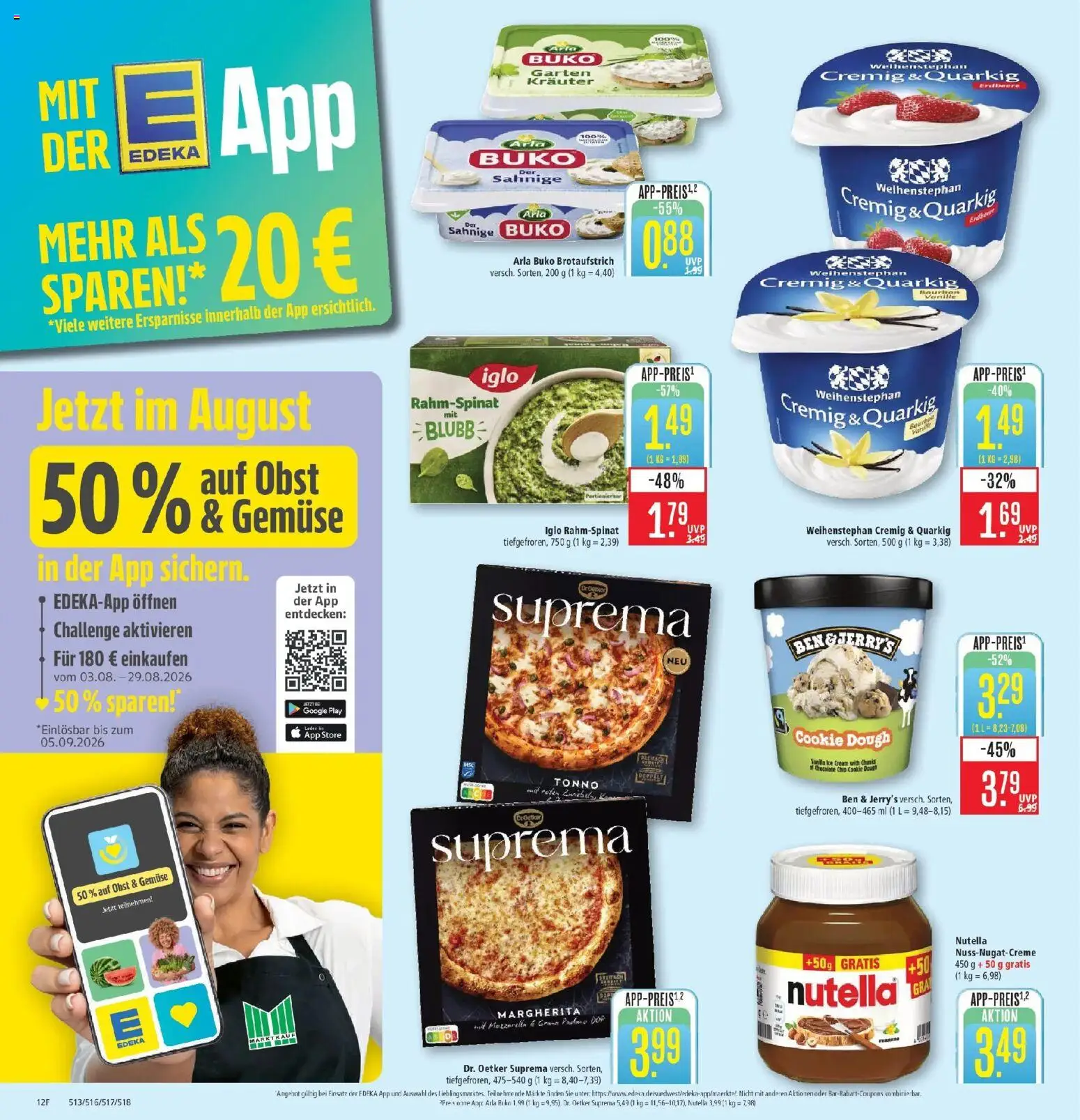 Marktkauf Prospekt Friedrichshafen (ab 03.08.2026) » Angebote online | Seite: 12 | Produkte: Gemüse, Obst, Arla buko, Bourbon