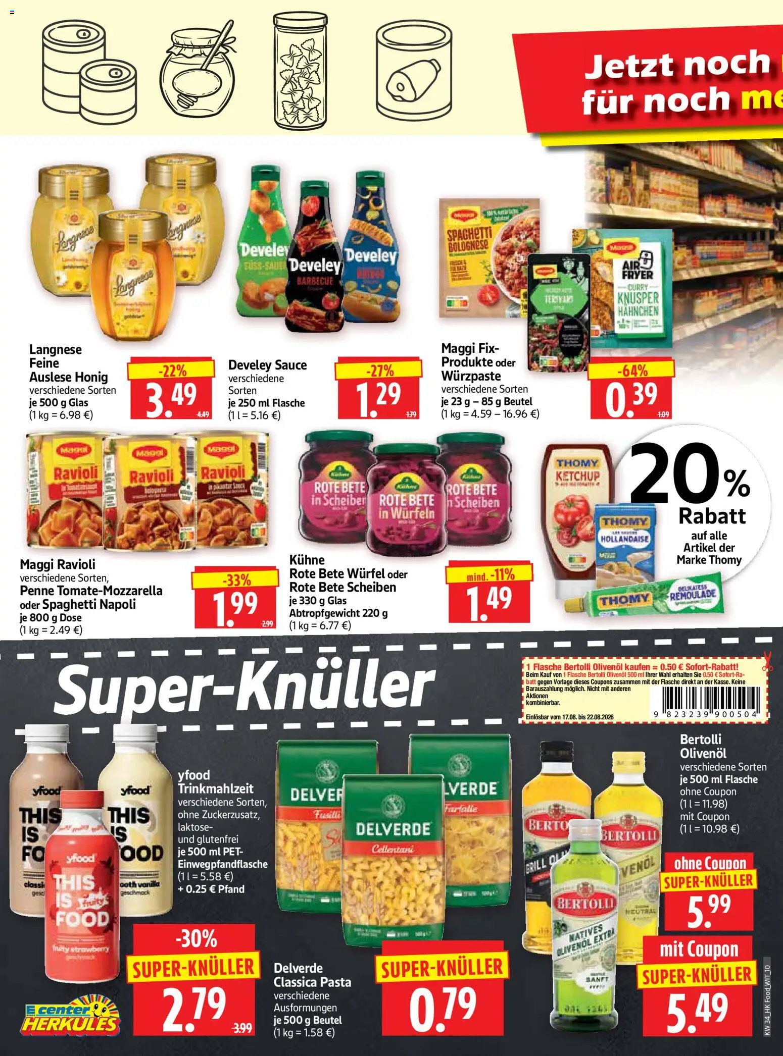 HERKULES Prospekt – gültig ab 17.08.2026 | Seite: 10 | Produkte: Langnese, Hahnchen, Spaghetti, Olivenol