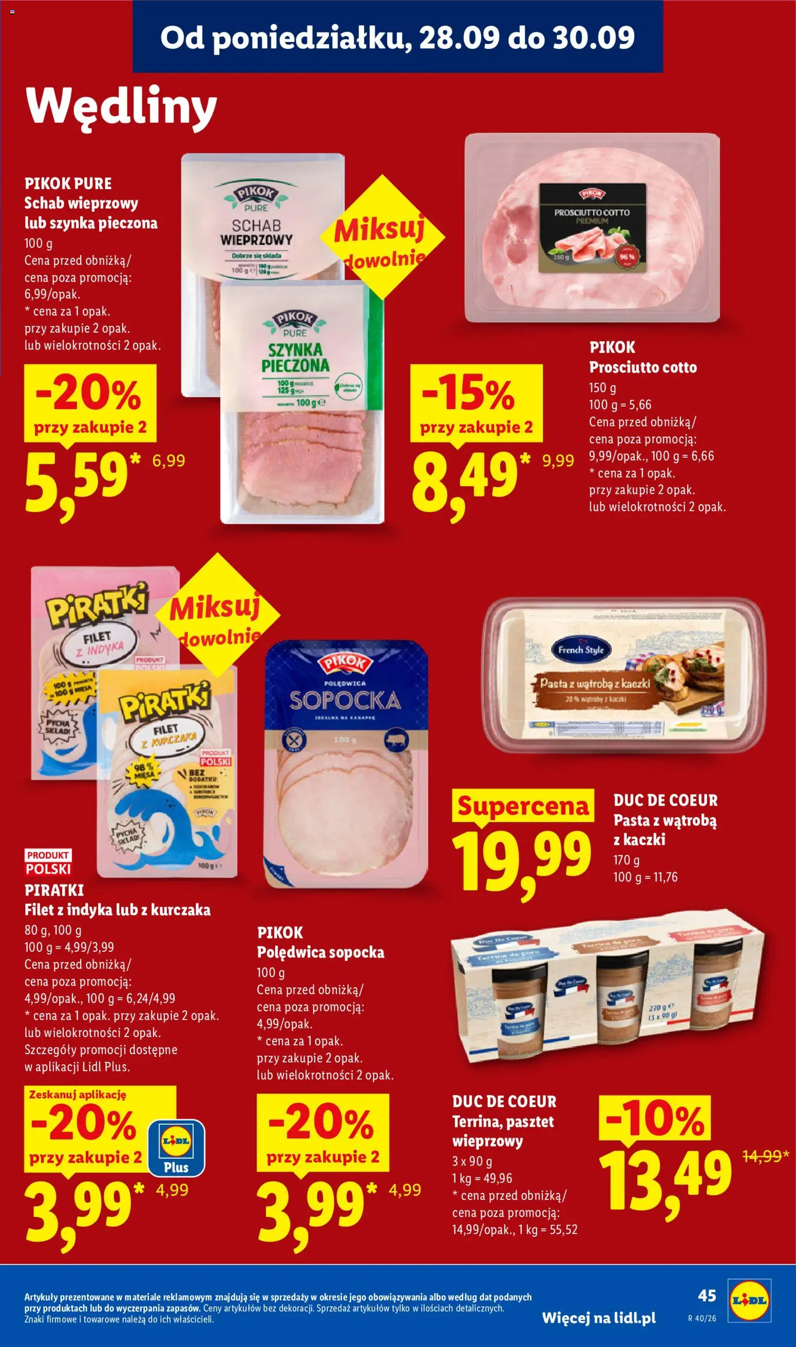Lidl Polsko leták od 28.09.2026 | Strana: 57 | Produkty: Prosciutto, Filet, Pikok, Cotto