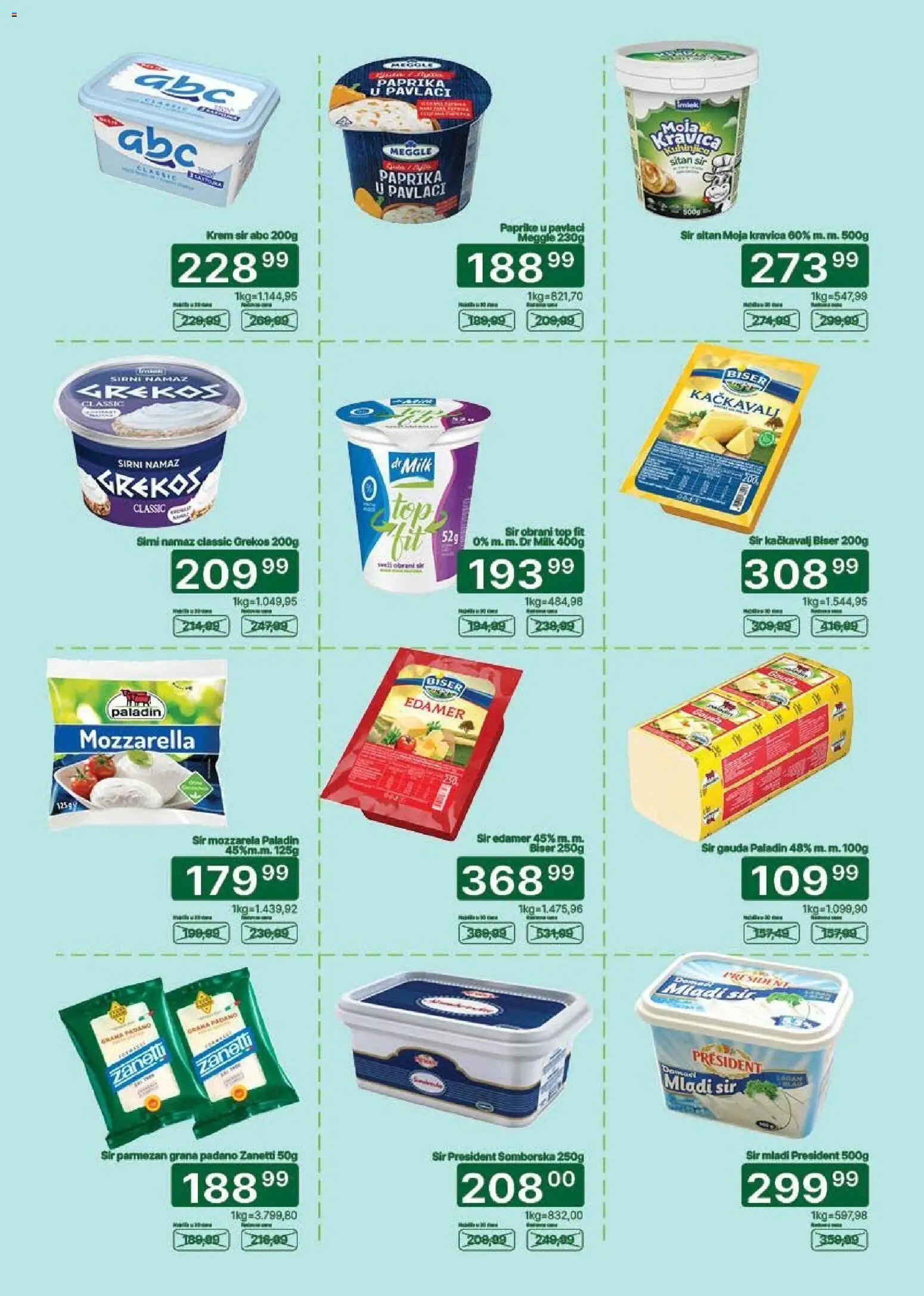 Univerexport katalog - važi od 25.05.2026 | Strana: 9 | Proizvode: Moja kravica, Krem sir, Sir, Mozzarella