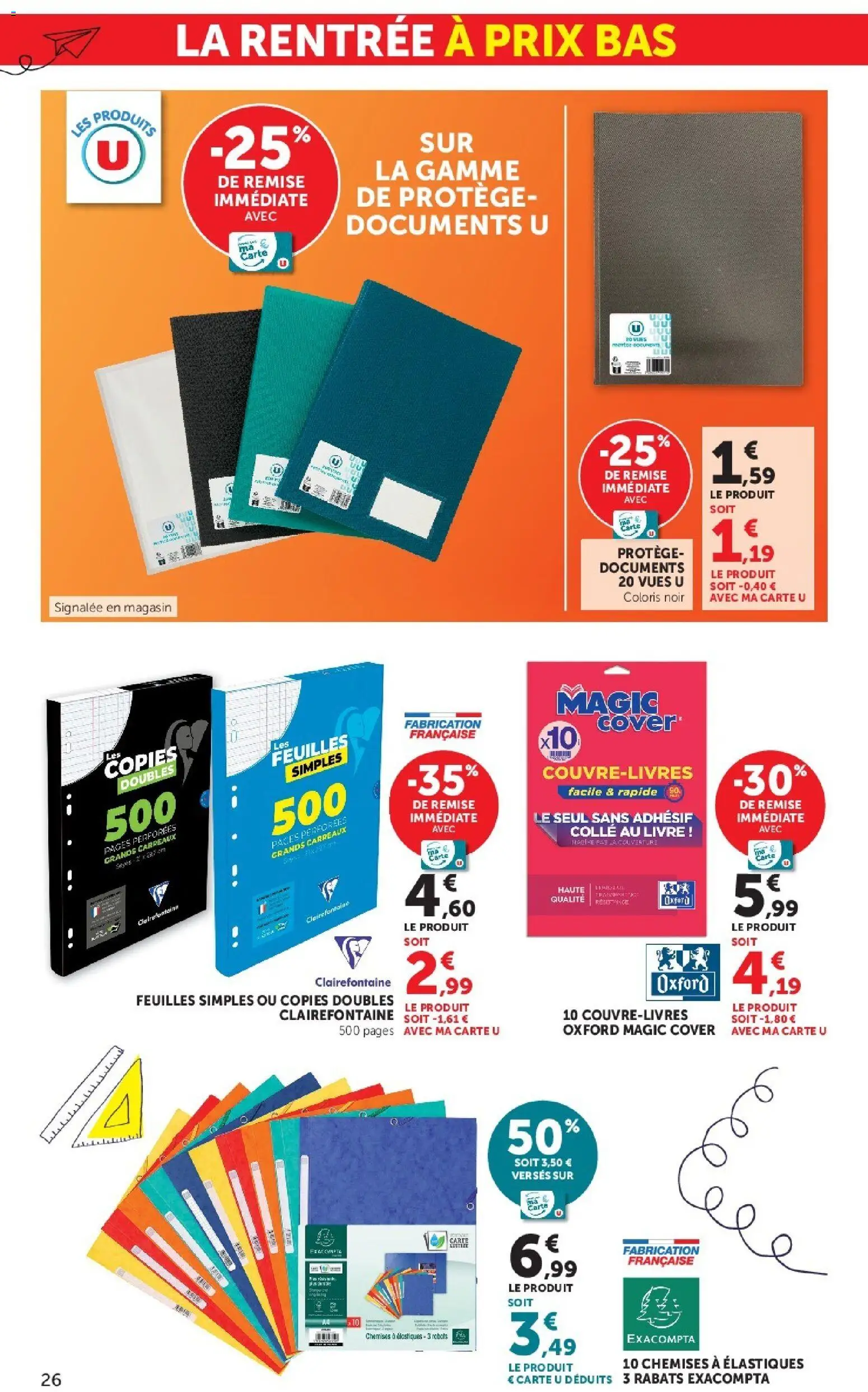 {H1} | Page: 26 | Produits: Colle, Élastiques, Livre
