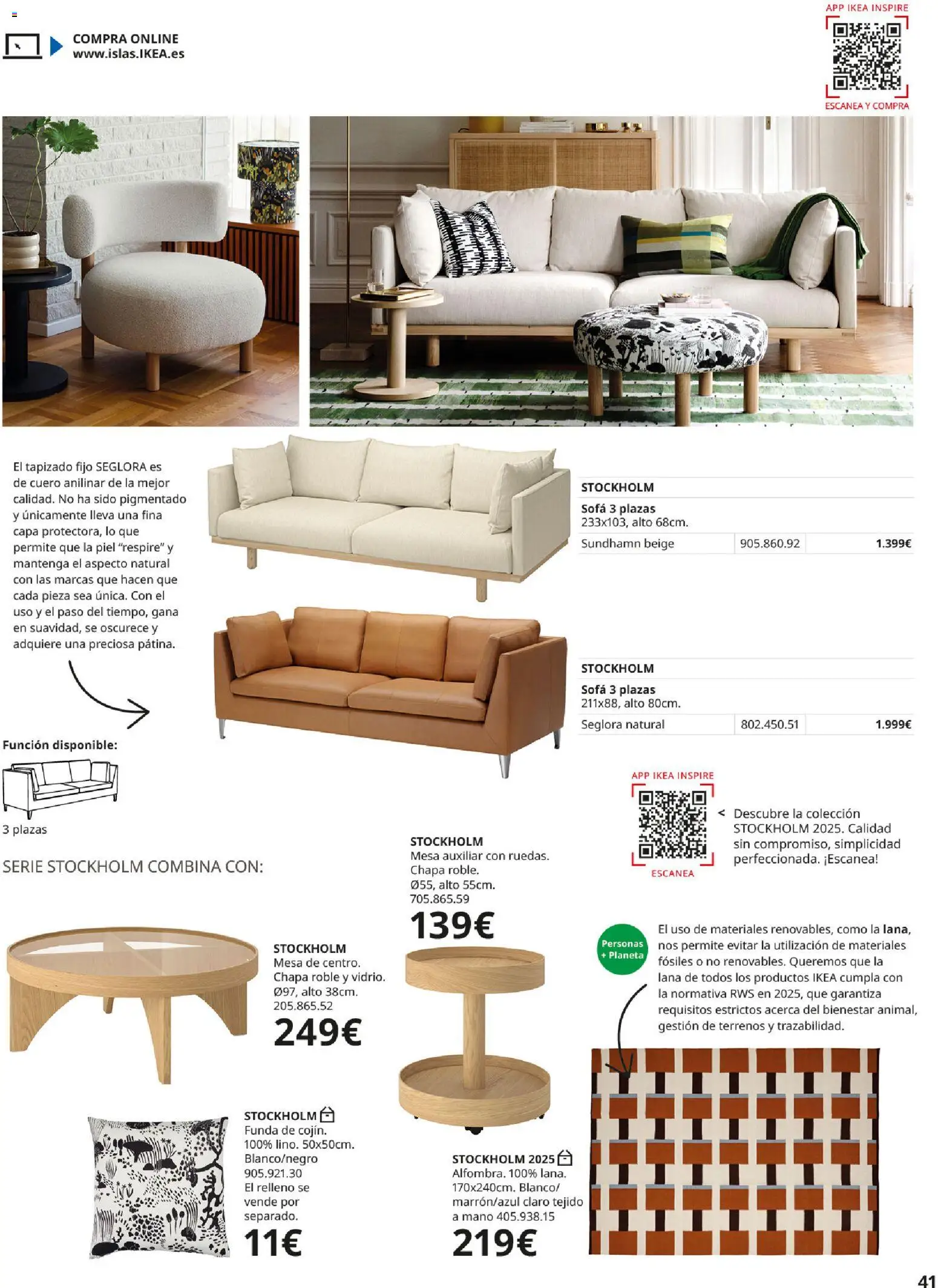 Catálogo IKEA Sofás │ válido desde el 07.05.2026 | Página: 41 | Productos: Funda, Mesa auxiliar, Sofá, Mesa