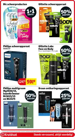 Philips scheerapparaat, Philips scheerapparaat 5000 Series - Voorbeeld van een folder van Kruidvat, geldig van 09.06.2026 | Pagina: 34 | Producten: La, Gel, Crème, Trimmer