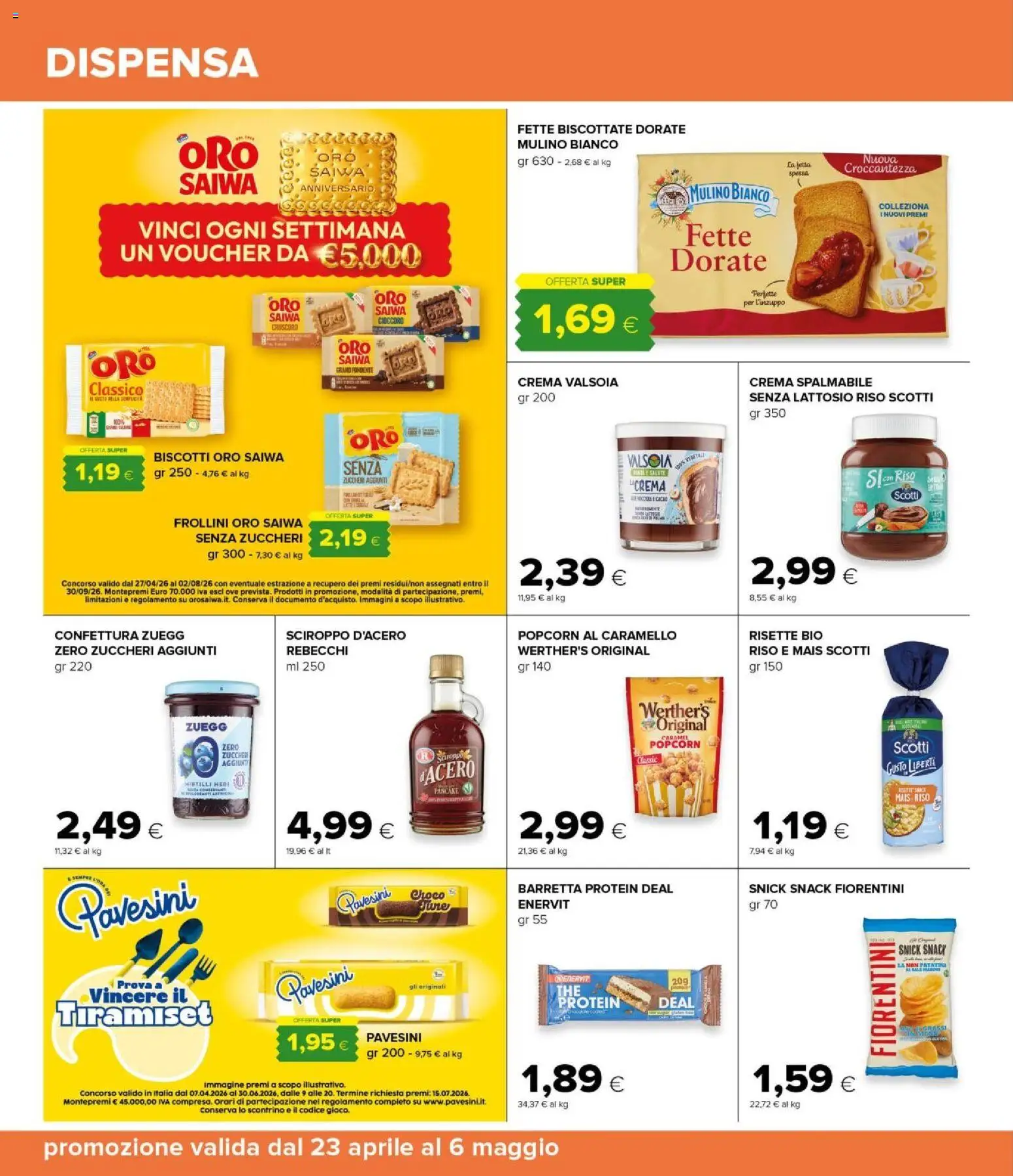 Volantino Oasi del 23.04.2026 | Pagina: 24 | Prodotti: Crema, Nocciole, Cacao, Fette biscottate