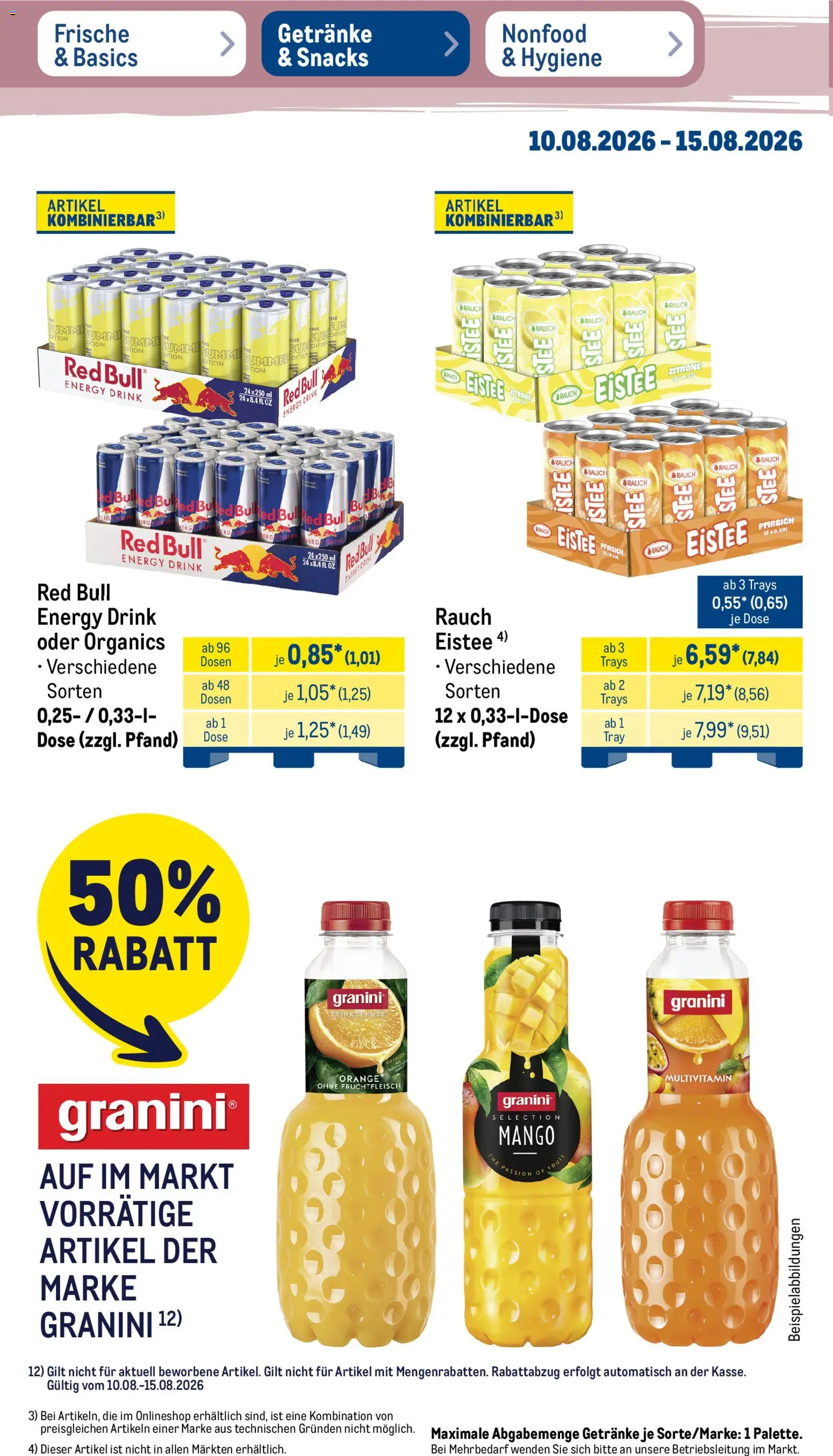 Metro NonFood-Angebote – gültig ab 10.08.2026 | Seite: 21 | Produkte: Zitrone, Mango, Pfirsich, Granini