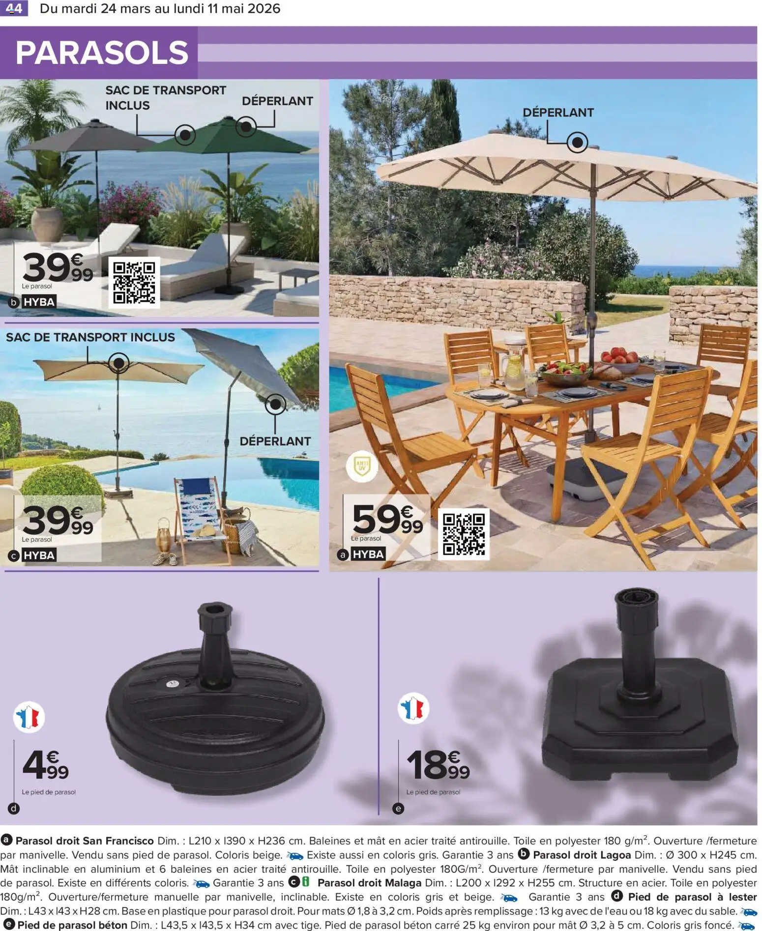 {H1} | Page: 44 | Produits: Sac, Base, Sac de transport, Parasol