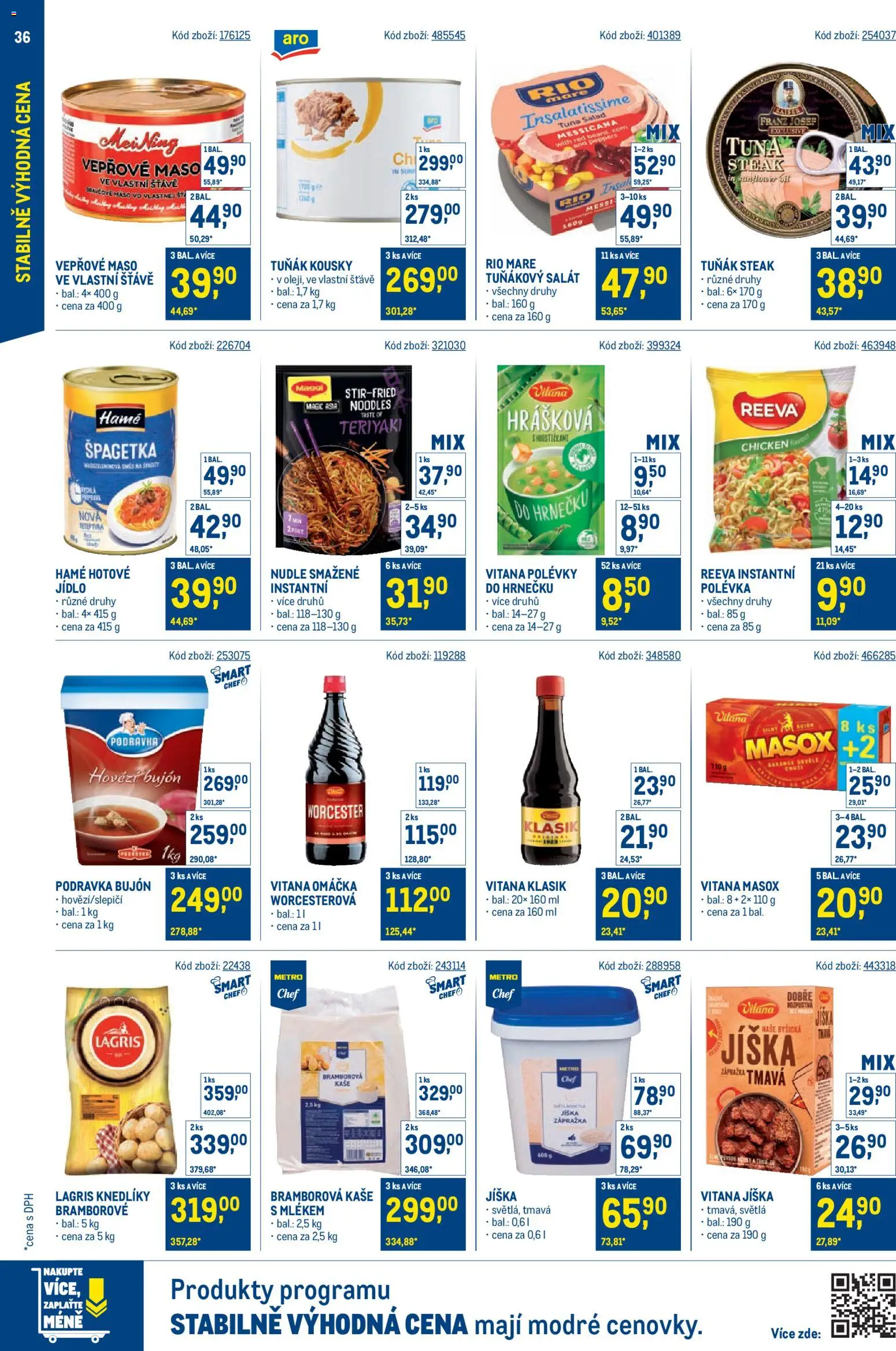 Makro leták - Stabilně výhodná cena od 18.05.2026 | Strana: 36 | Produkty: Vepřové maso, Salát, Maso, Nudle