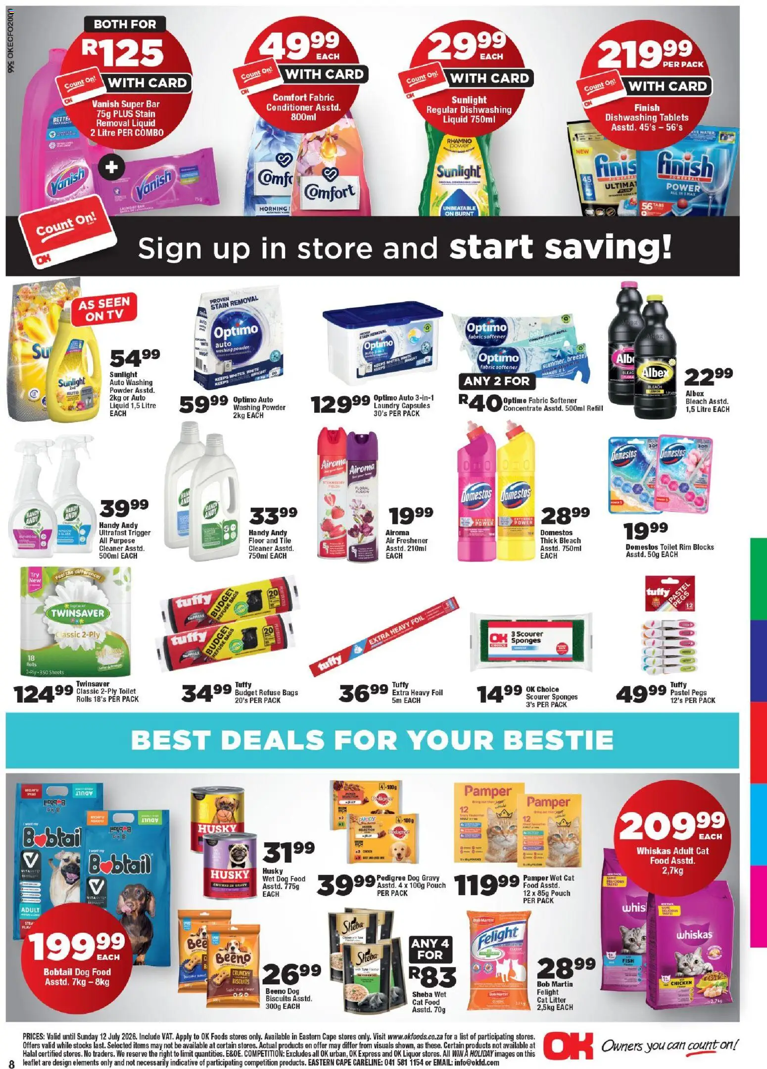 New OK Foods catalogue – valid from 24/06/2026 | Page: 8 | Products: Powder, Gravy, Washing powder, Cat litter
