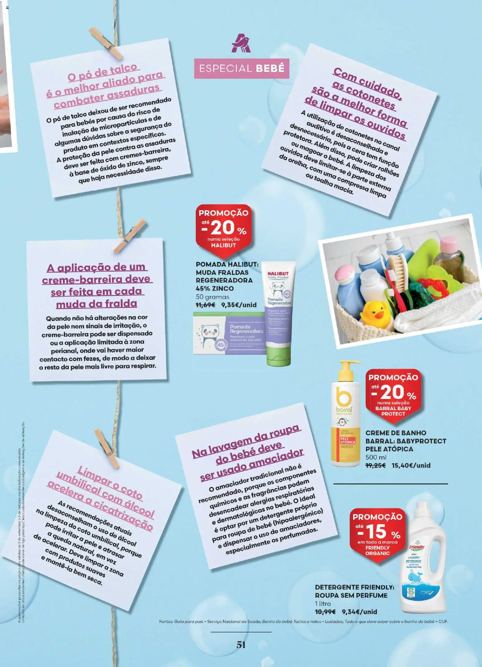 Auchan Revista Longevidade e Especial Bebe │ válido de 02/09/2026 | Página: 51 | Produtos: Fraldas, Perfume, Pó, Cera