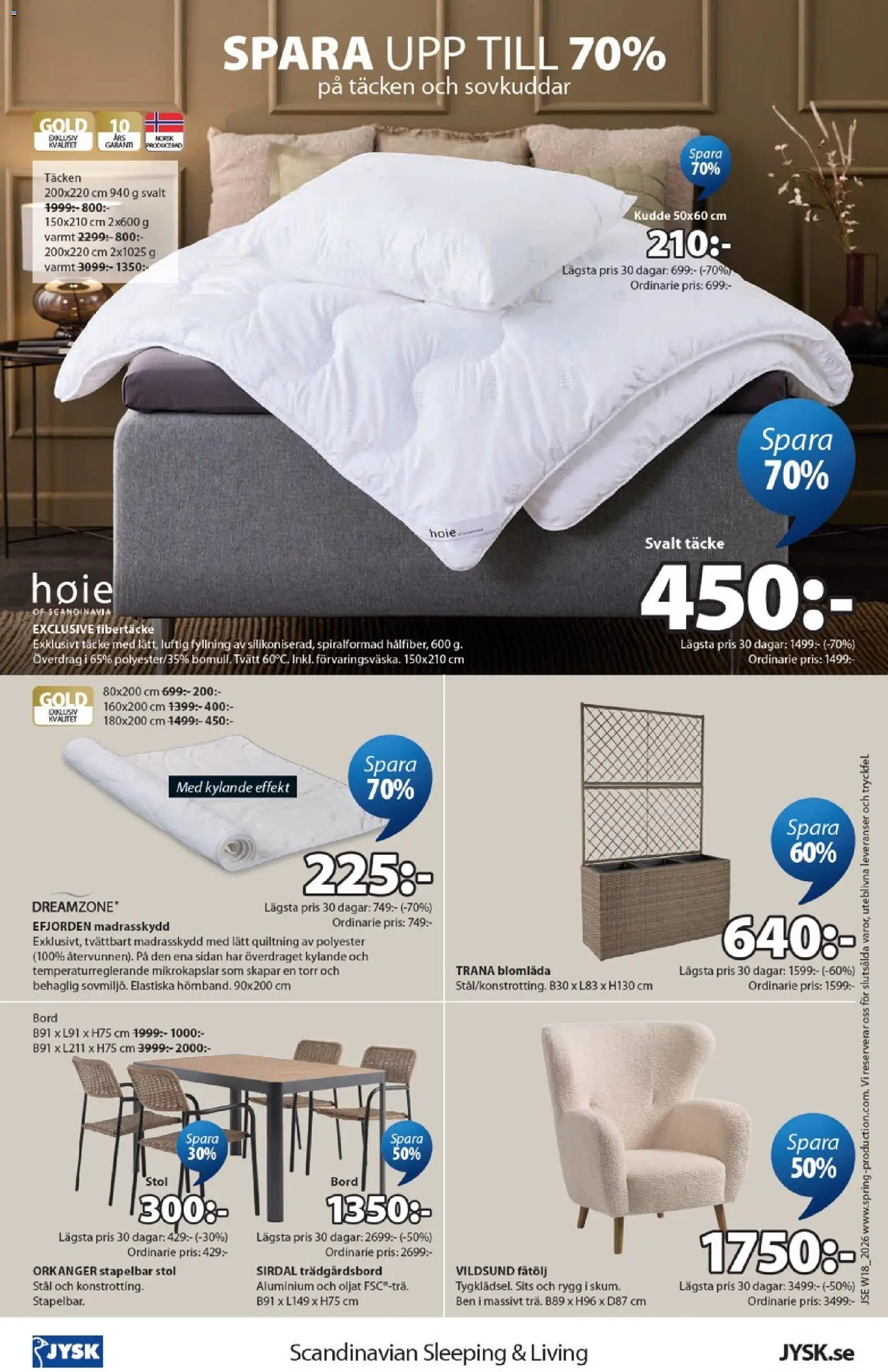 JYSK reklamblad aktuell från 27.04.2026 | Sida: 24 | Produkter: Täcke, Kudde, Fåtölj, Stol