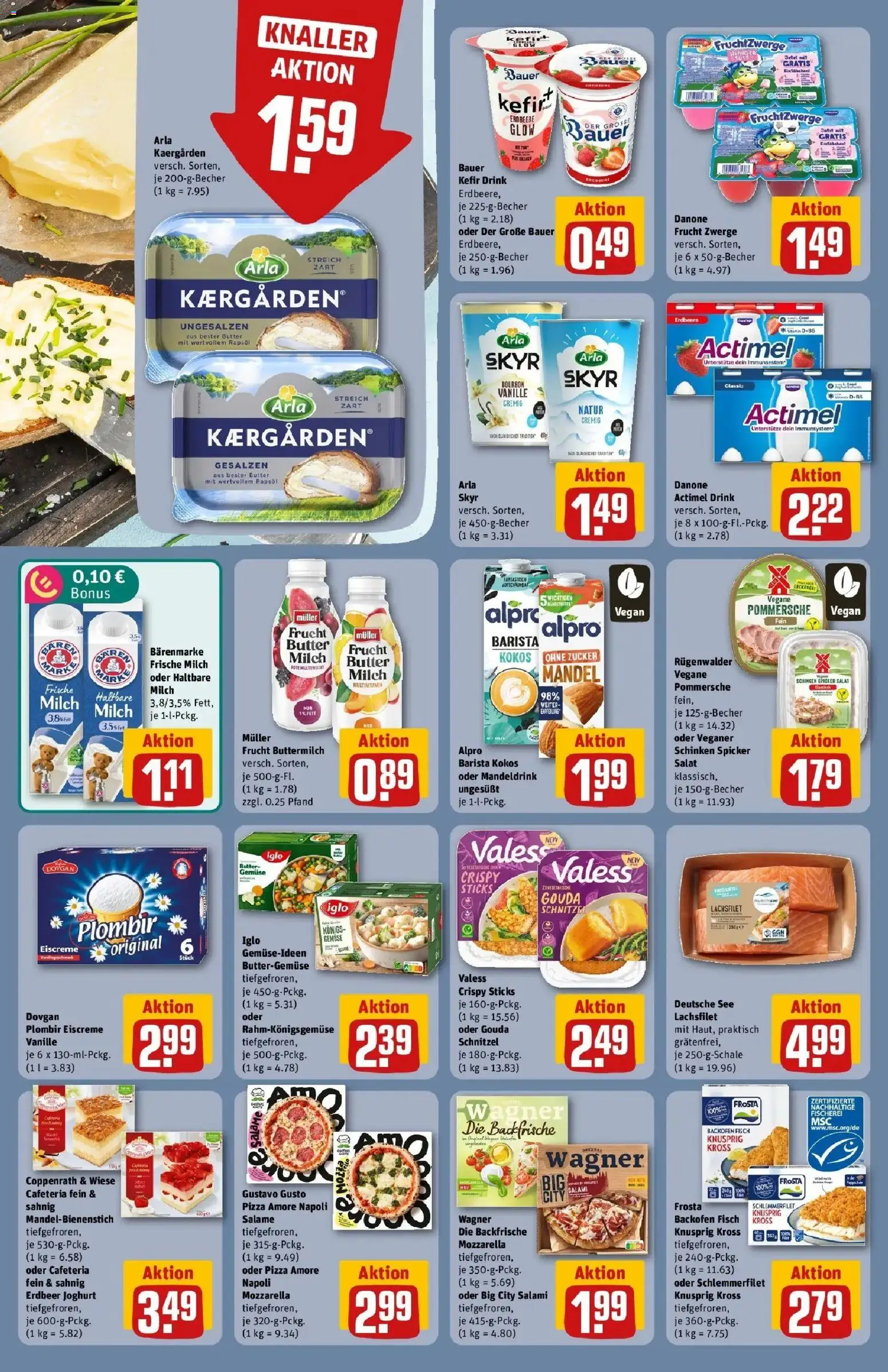Rewe Prospekt München – gültig ab 13.07.2026 | Seite: 14 | Produkte: Kefir, Alpro, Schinken, Pizza