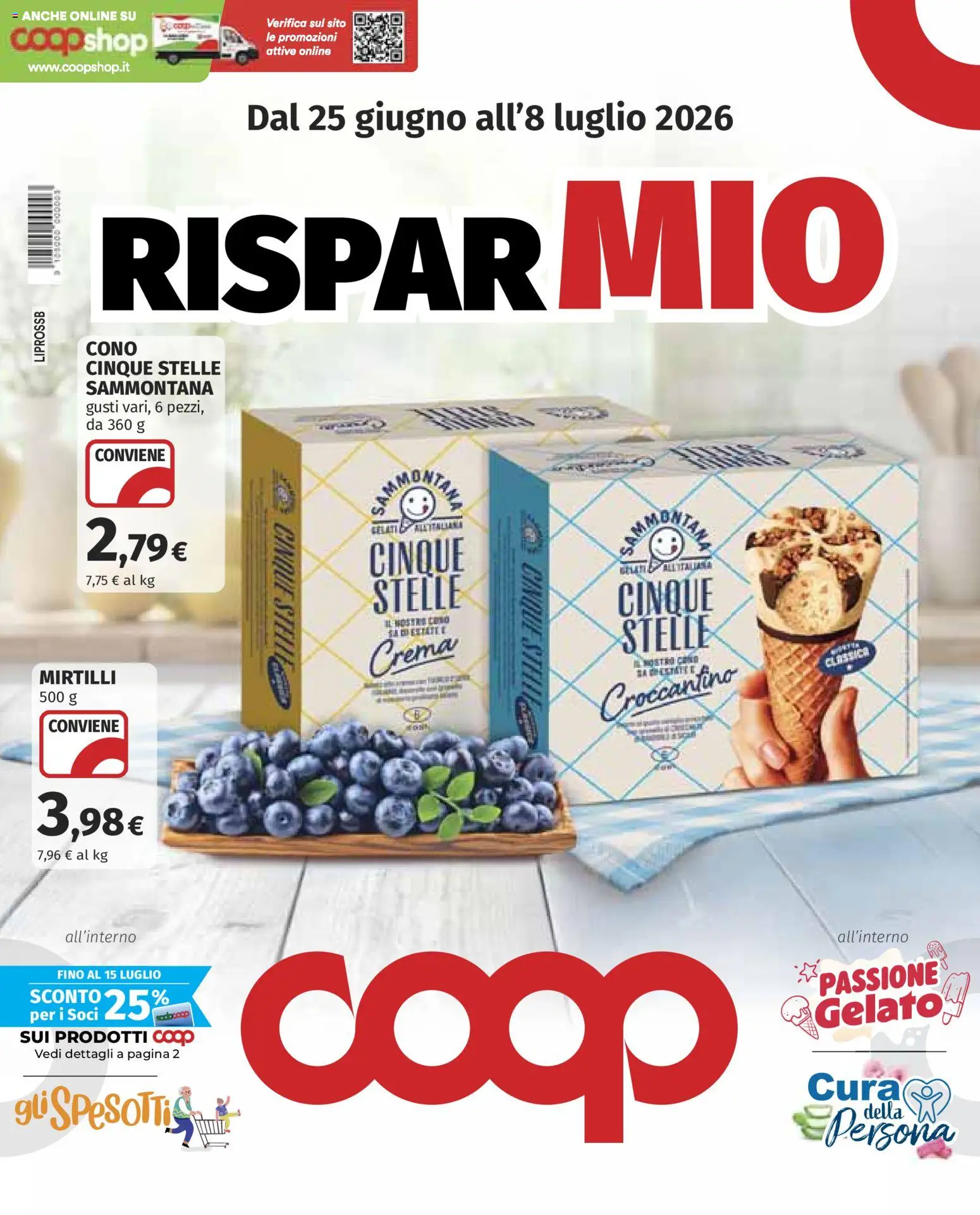 Volantino COOP del 25/06/2026 | Pagina: 1 | Prodotti: Crema, Mirtilli