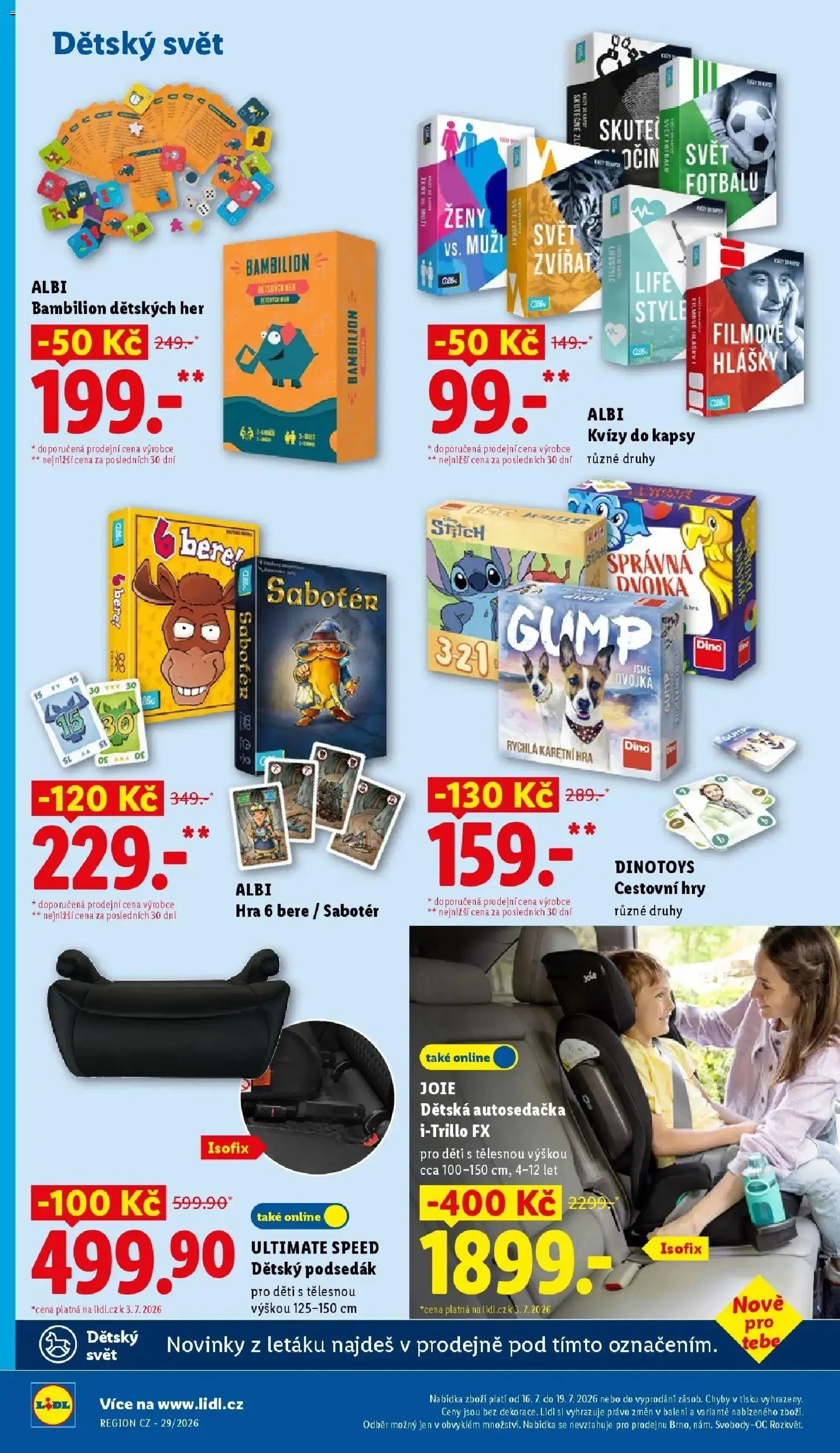 Lidl aktuální leták od 16.07.2026 | Strana: 36 | Produkty: Hra, Podsedák, Ultimate Speed