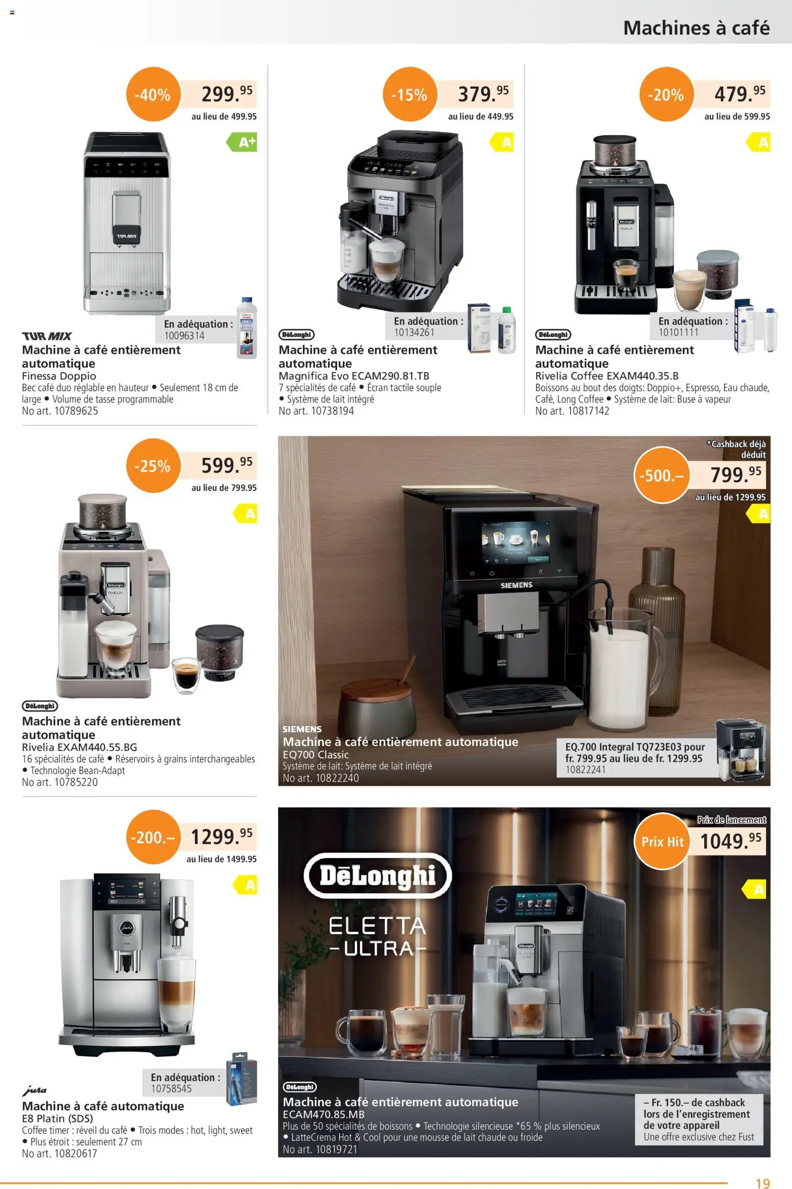 Fust aktionen FR – gültig ab 01.05.2026 | Seite: 19 | Produkte: Jura, Siemens