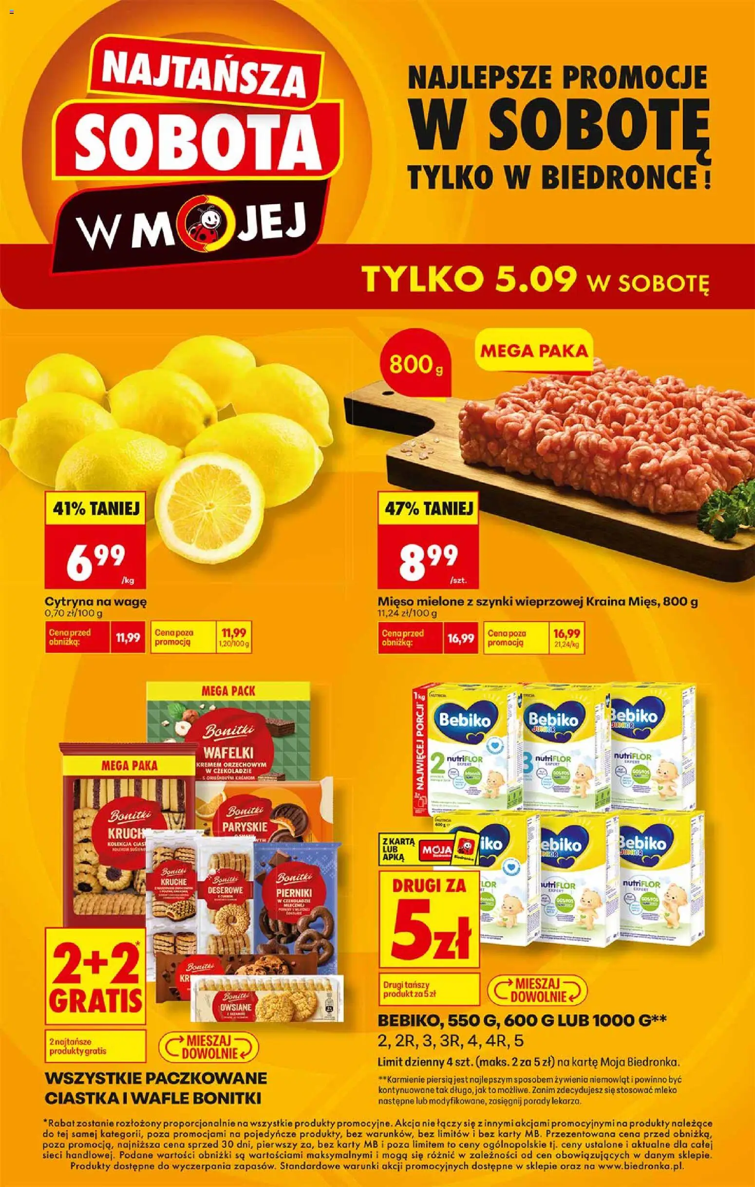 Biedronka Polsko leták - Najtansza sobota od 05.09.2026 | Strana: 1 | Produkty: Mléko, Karty