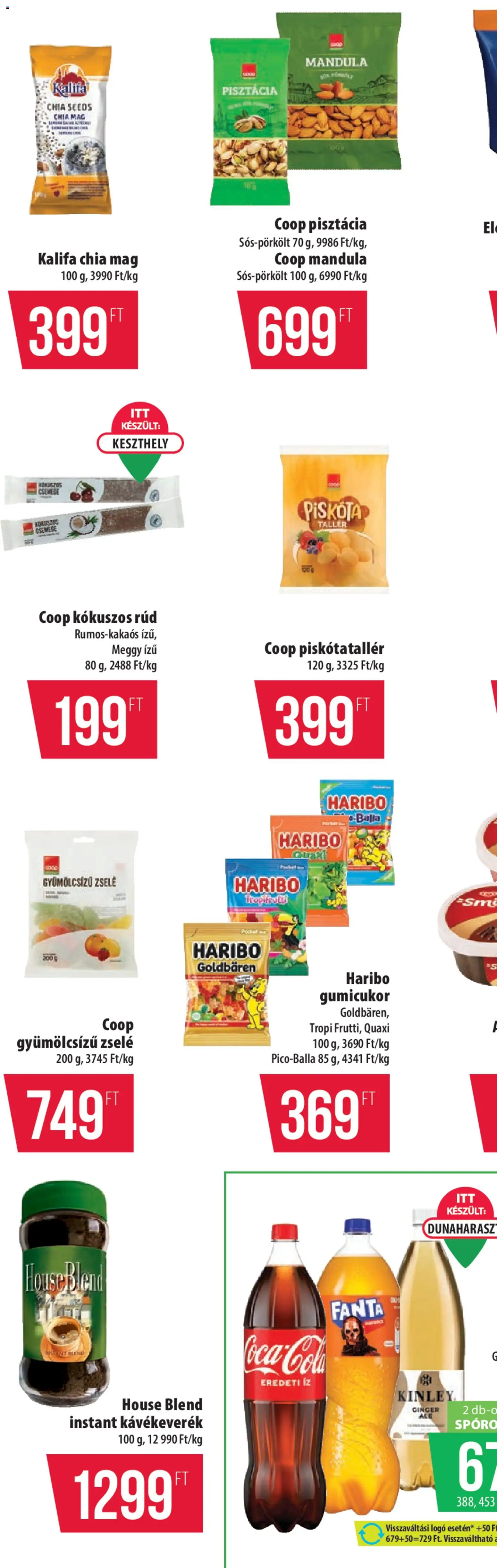 COOP akciós ujság - amely érvényes a következő dátumtól: 2026.07.02. | Oldal: 16 | Termékek: Fanta, Pisztácia, Gumicukor, Coca Cola