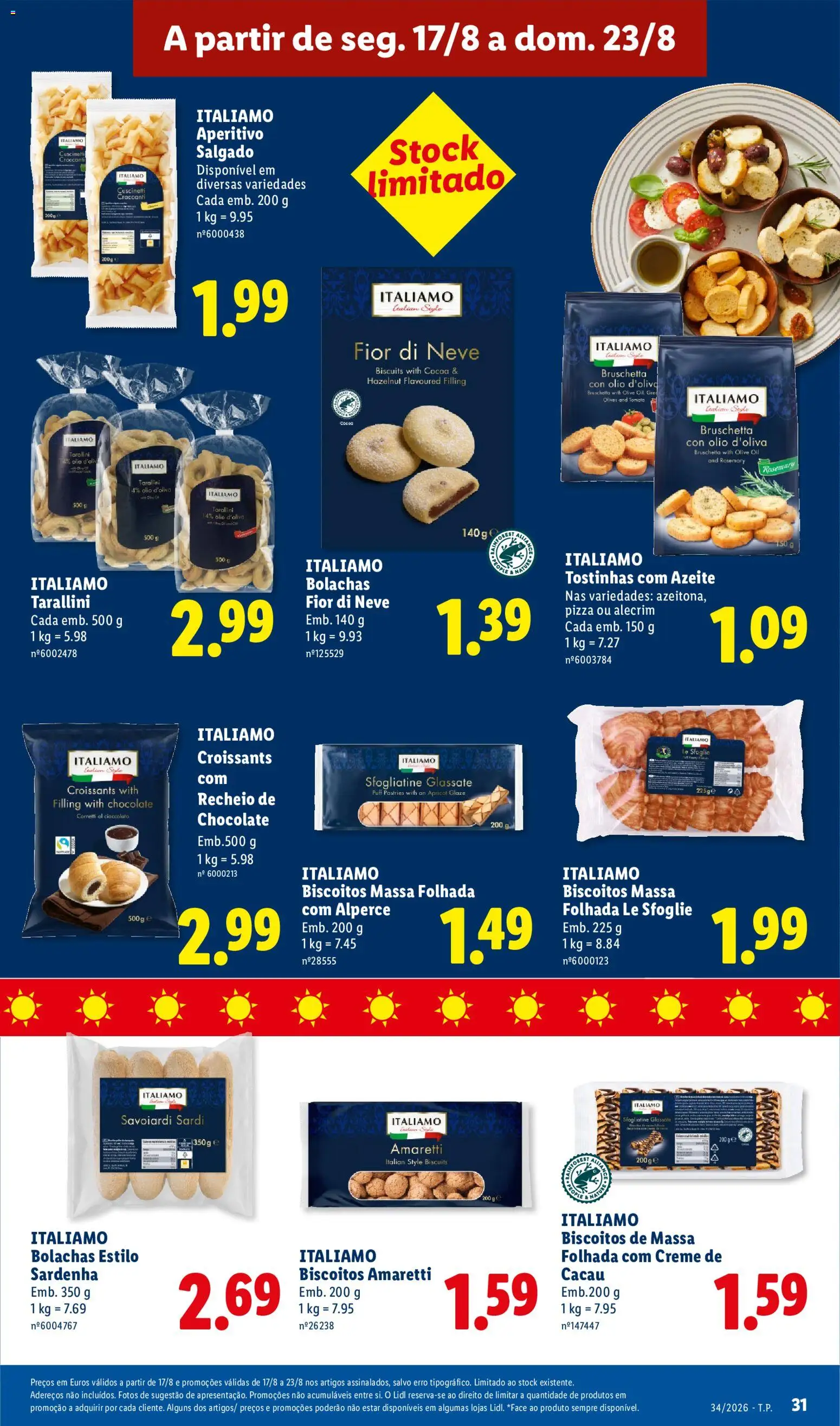 Lidl folheto │ válido de 17/08/2026 | Página: 31 | Produtos: Azeite, Puff, Creme, Biscoitos
