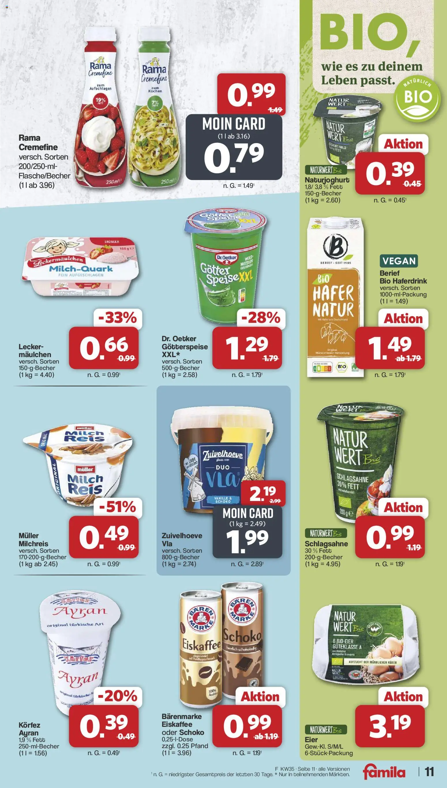 Famila Nordwest Prospekt – gültig ab 23.08.2026 | Seite: 13 | Produkte: Rama, Schlagsahne, Rama cremefine, Haferdrink