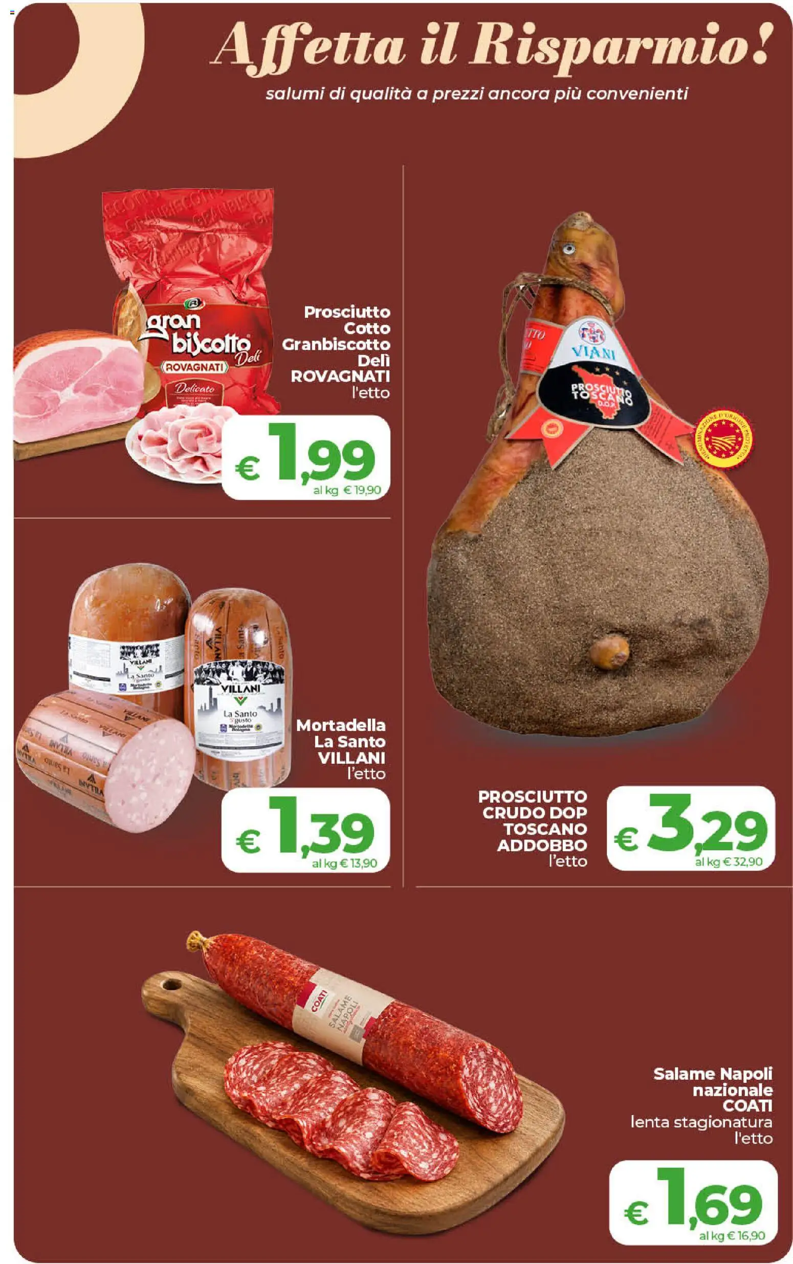 Volantino COOP del 31/07/2026 | Pagina: 8 | Prodotti: Prosciutto Crudo, Salame, Prosciutto, Mortadella