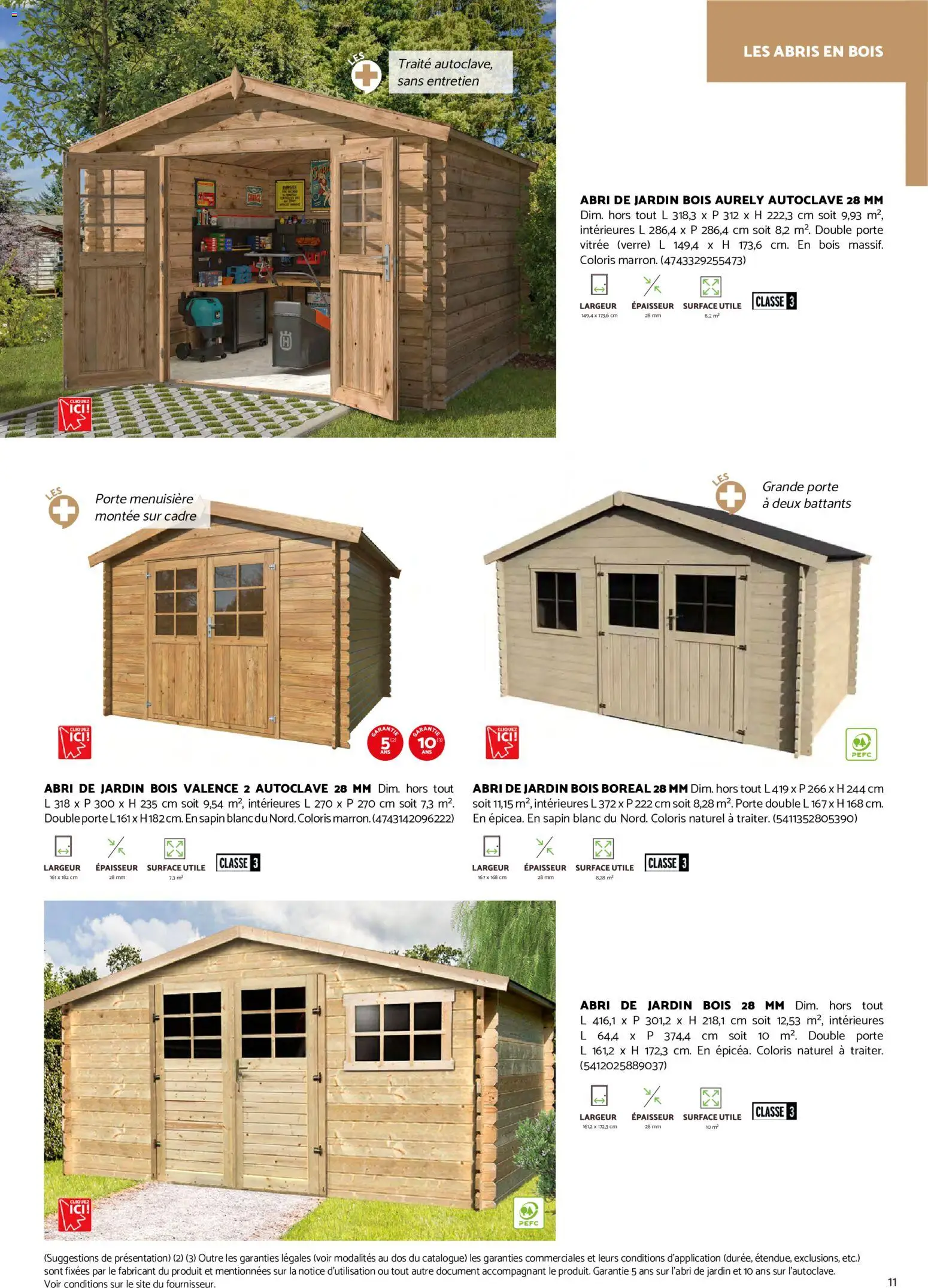 {H1} | Page: 11 | Produits: Porte, Abri de jardin bois, Abri de jardin, Cadre
