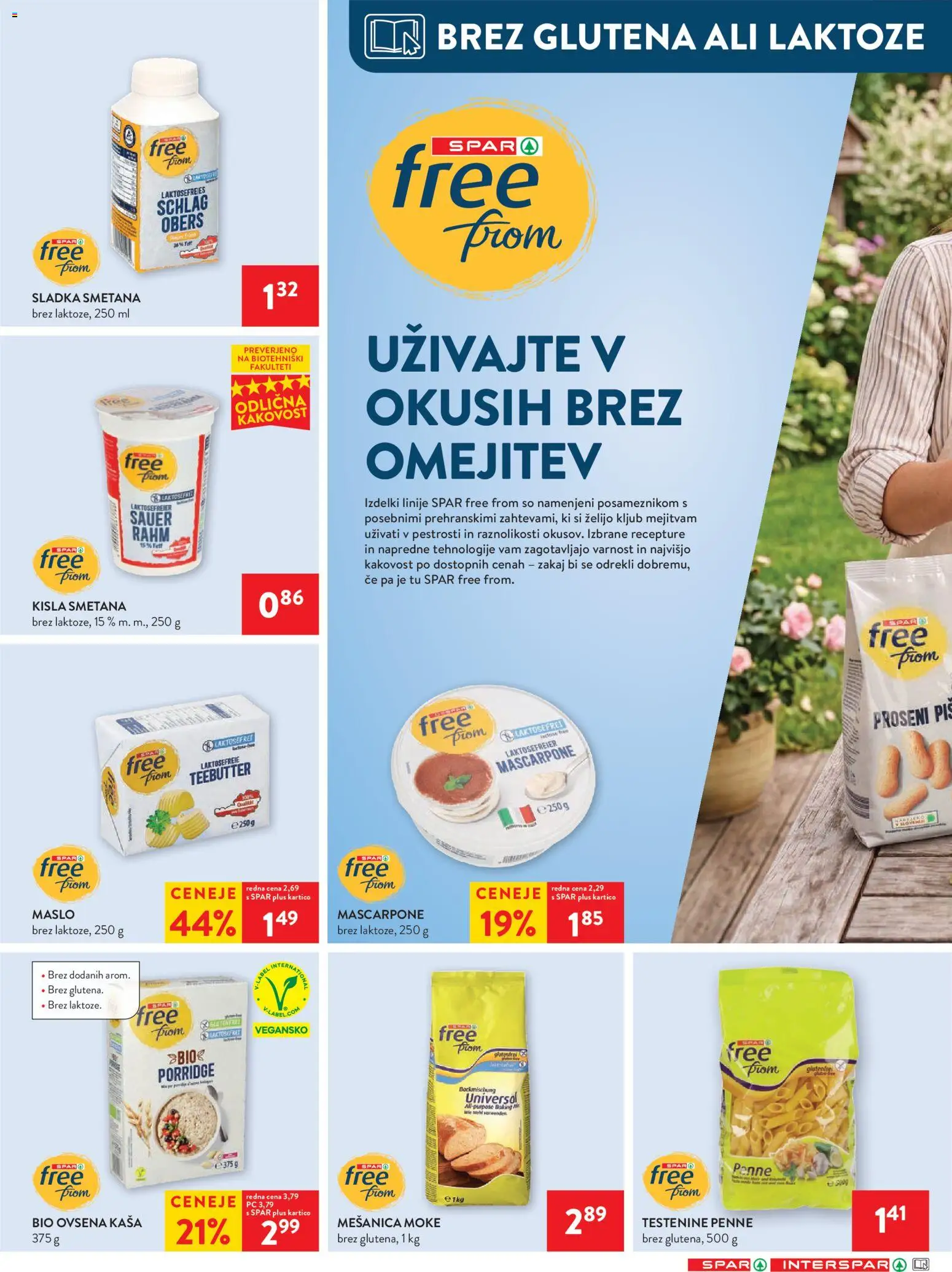 Novi Spar katalog ponudbe – veljaven od 23.09.2026 | Stran: 16 | Izdelki: Ovsena kaša, Maslo, Kisla smetana, Testenine