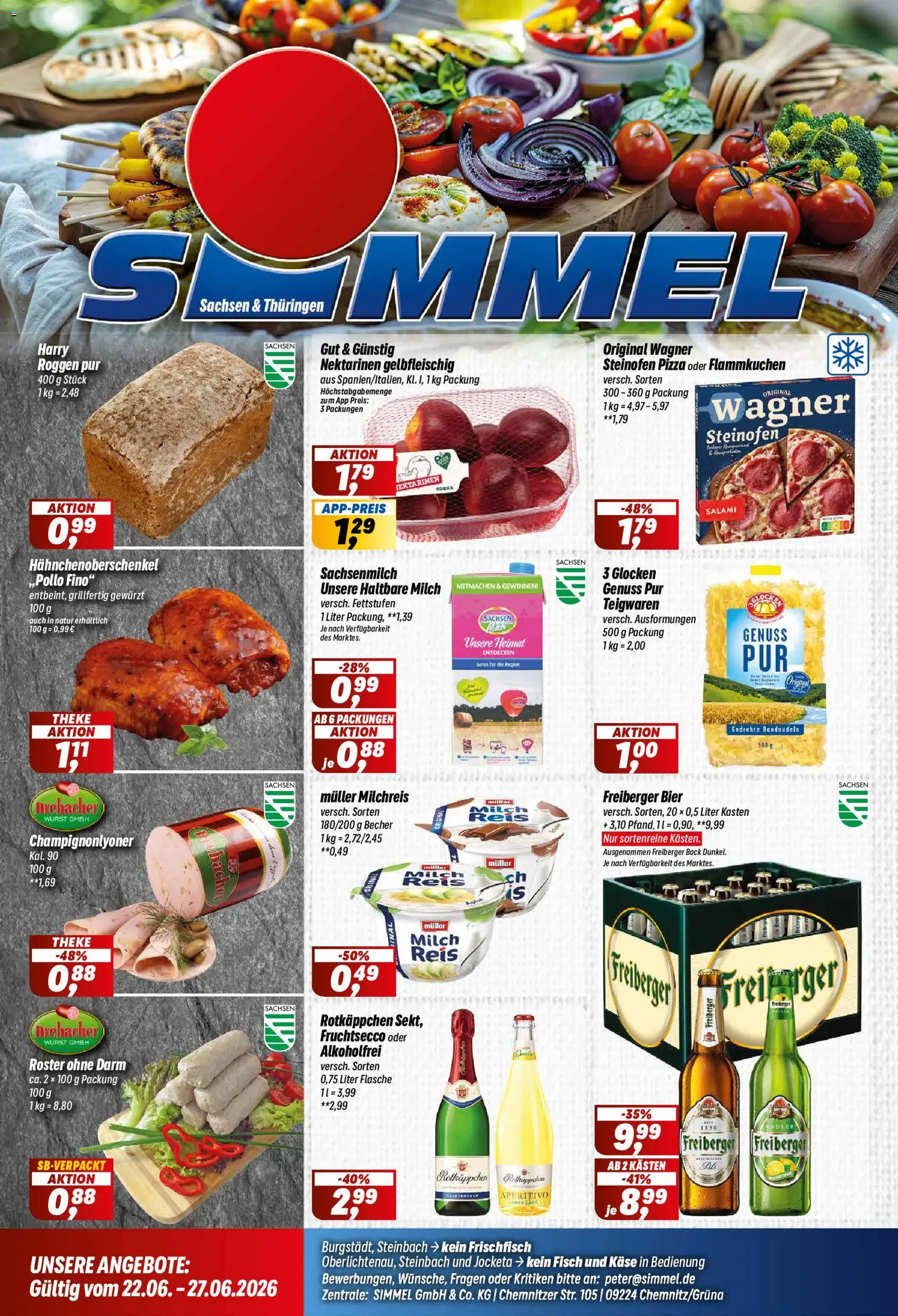 Simmel Prospekt – gültig ab 22.06.2026 | Seite: 1 | Produkte: Käse, Theke, Rotkäppchen, Salami