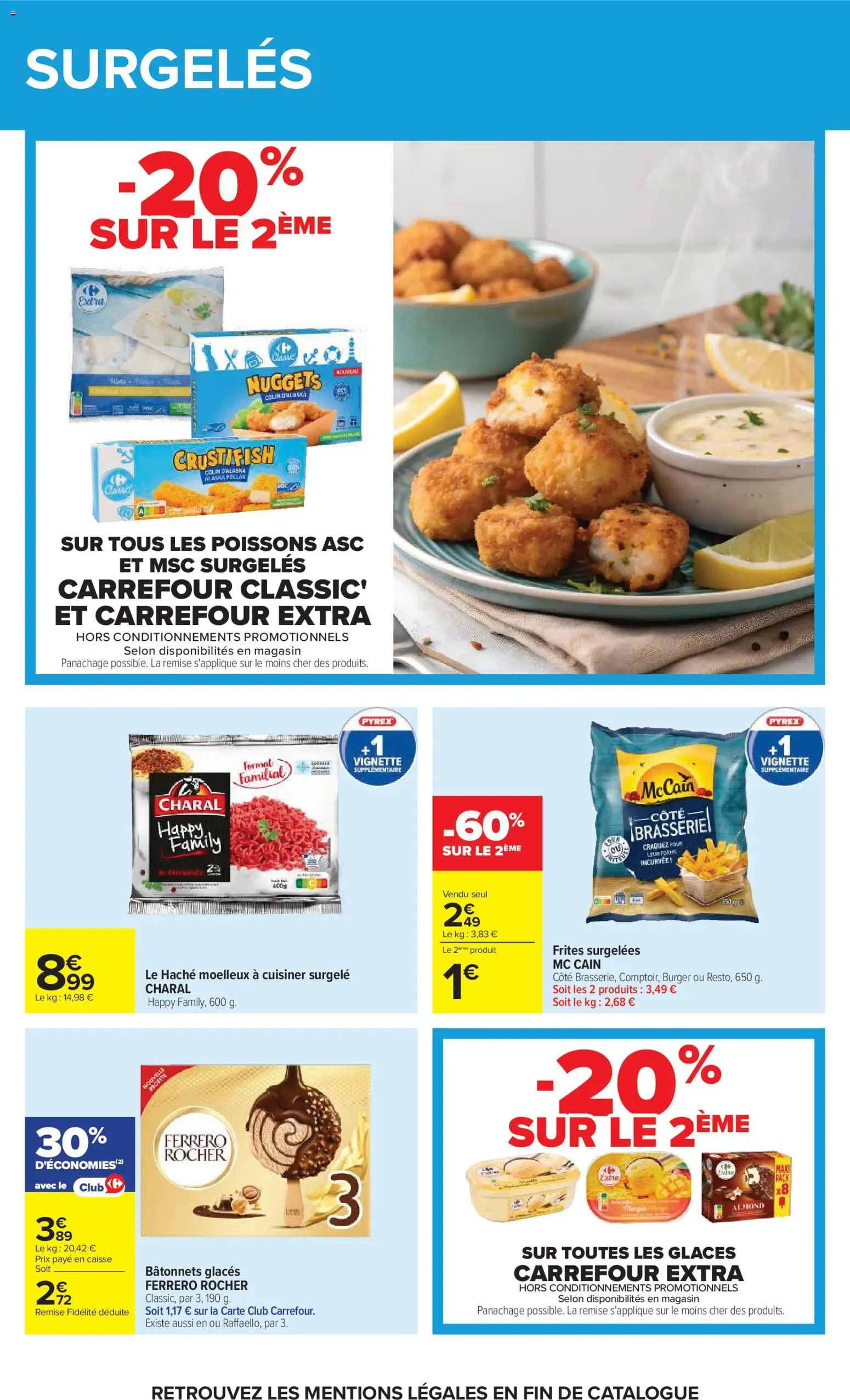 {H1} | Page: 38 | Produits: Nuggets, Frites surgelées, Ferrero rocher, Poissons