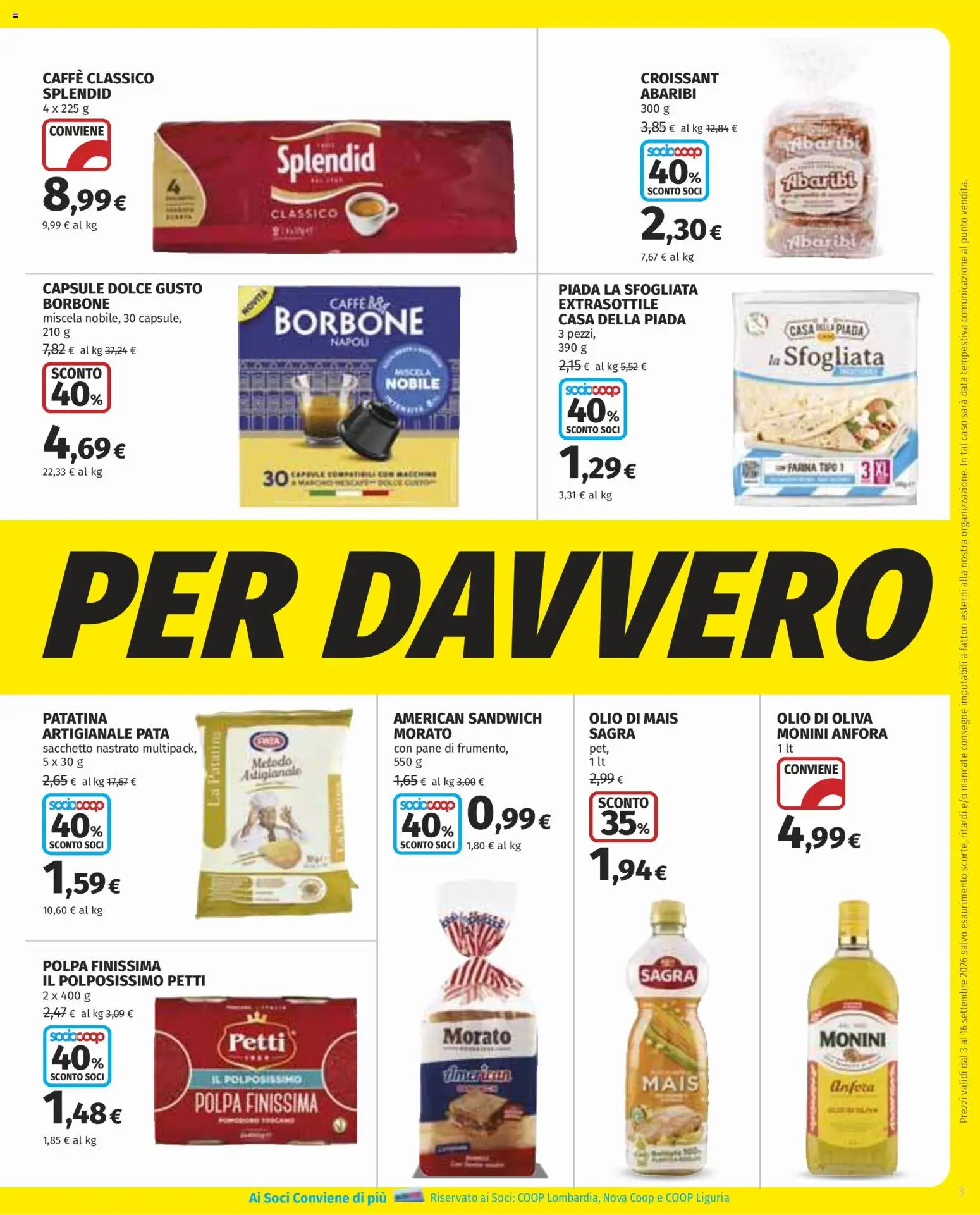 Volantino COOP del 03/09/2026 | Pagina: 3 | Prodotti: Olio, Data, Mais, Croissant