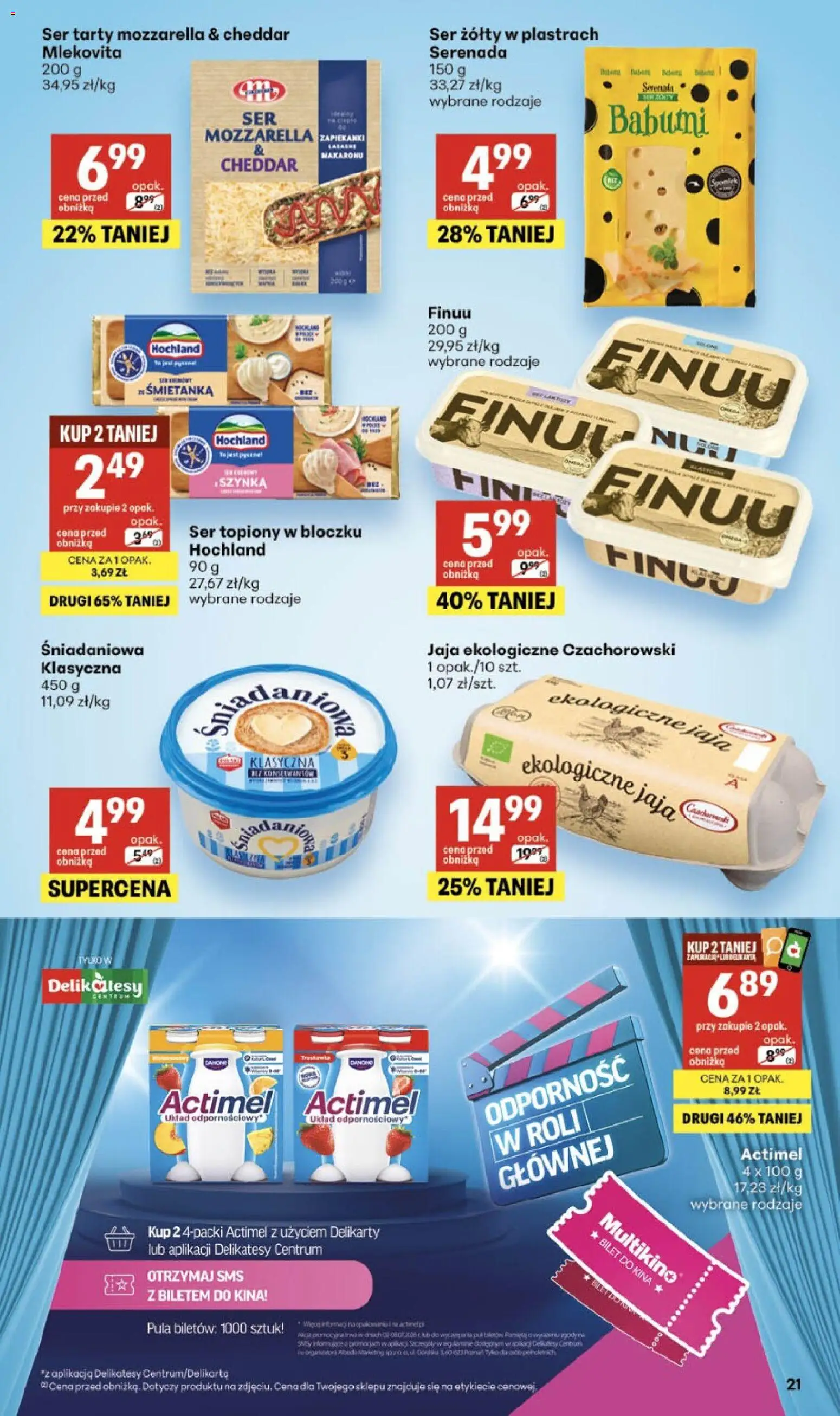 Delikatesy Centrum gazetka od 02.07.2026 | Strona: 21 | Produkty: Ser żółty, Ser, Zapiekanki, Jaja